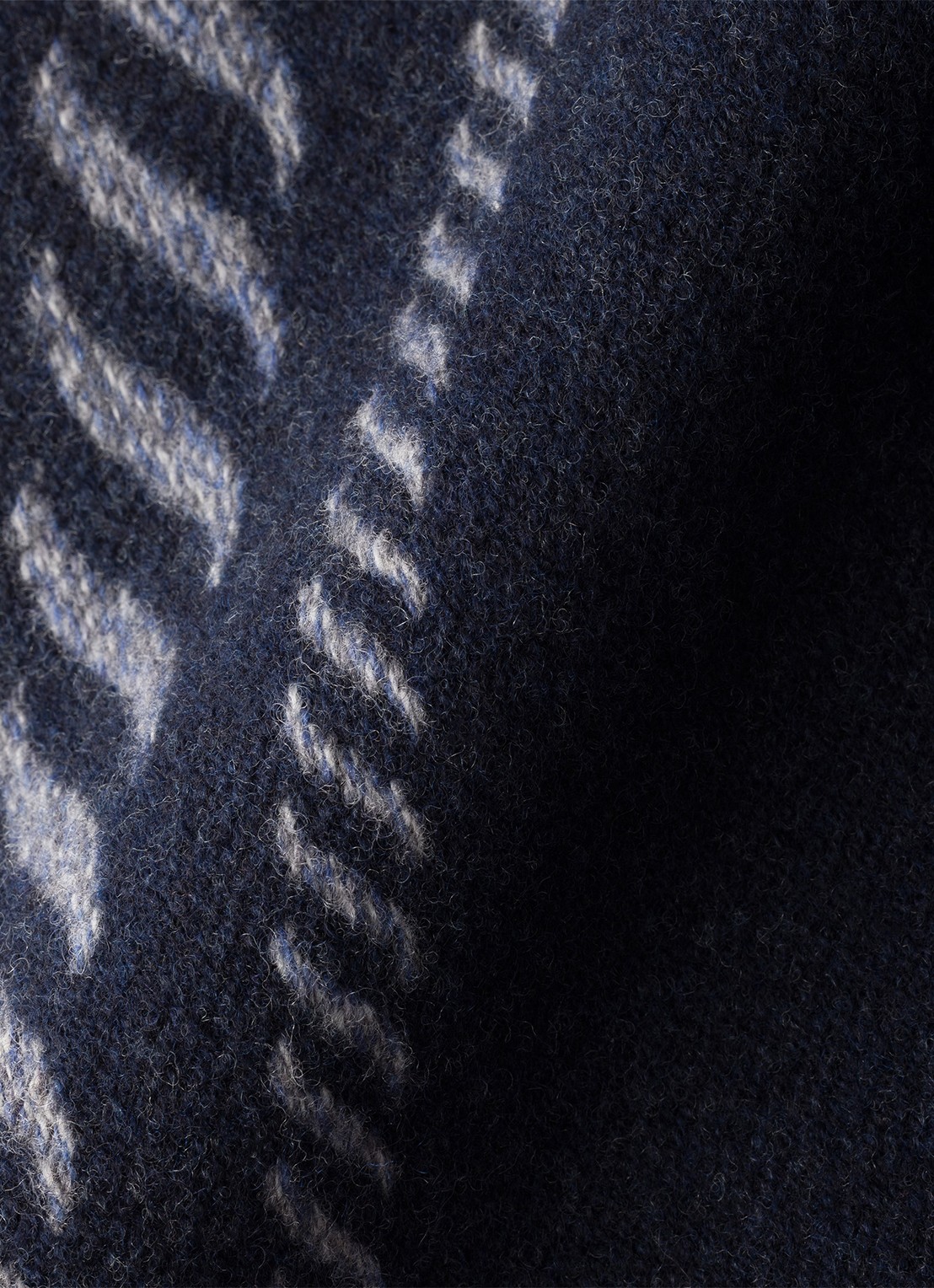 Prada Sjaal in kasjmierblend met logo 180 x 28 cm - detail 3 donkerblauw