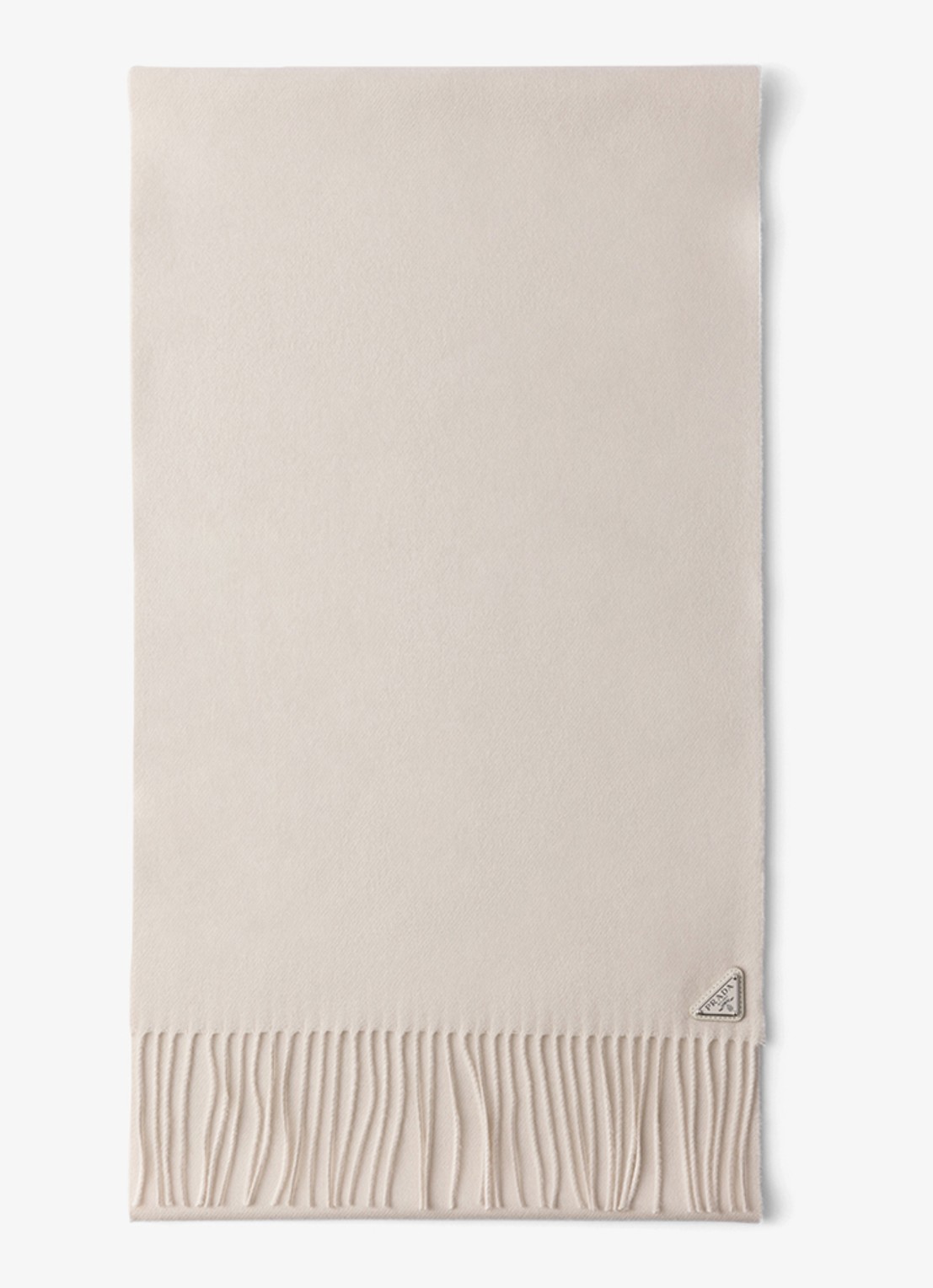 Prada Sjaal in zijdeblend 170 x 35 cm - voorkant gebroken wit