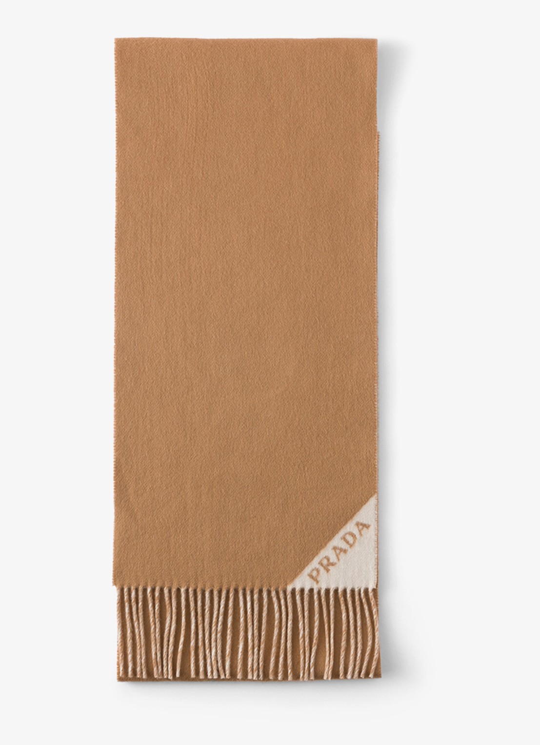 Prada Sjaal van kasjmier 180 x 28 cm - voorkant camel