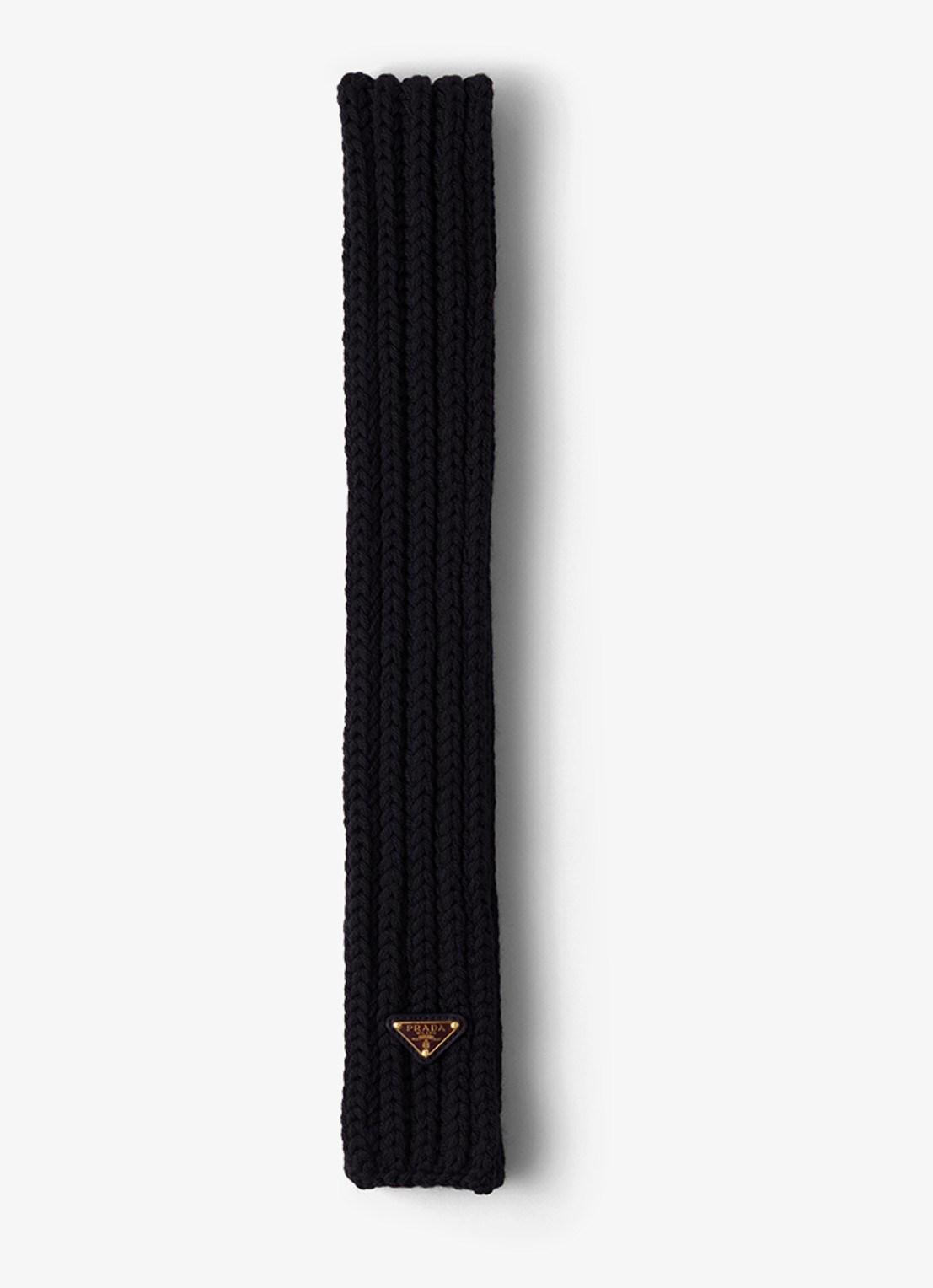 Prada Sjaal van scheerwol 135 x 6 cm - voorkant zwart