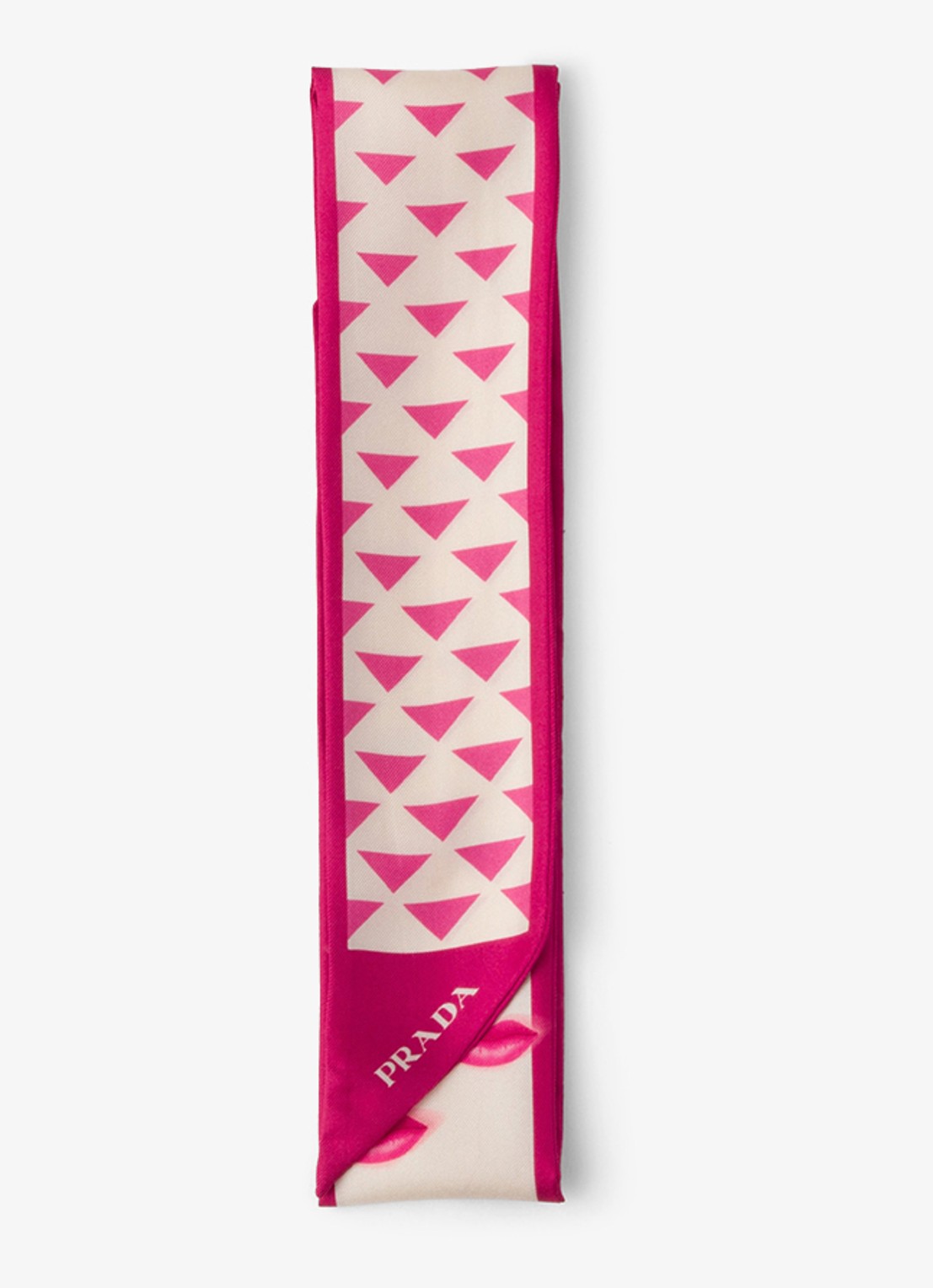 Prada Sjaal van zijde 85 x 6 cm - voorkant 2 roze