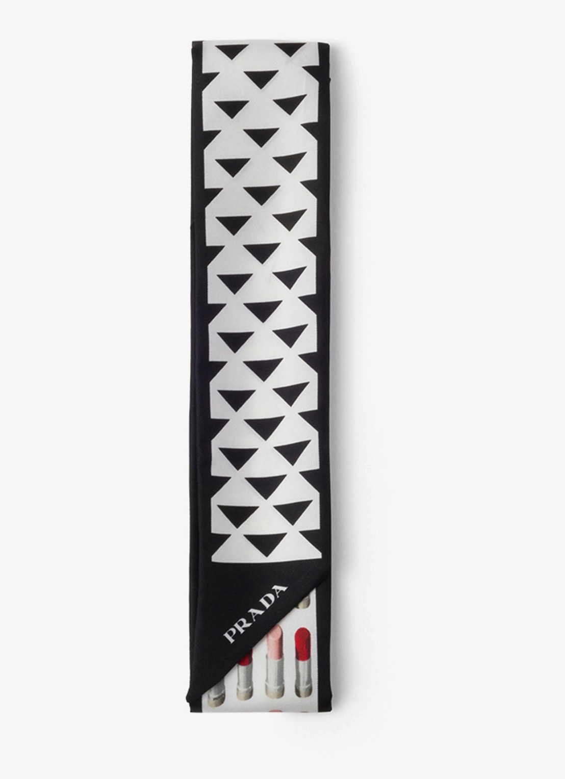 Prada Sjaal van zijde 85 x 6 cm - voorkant zwart