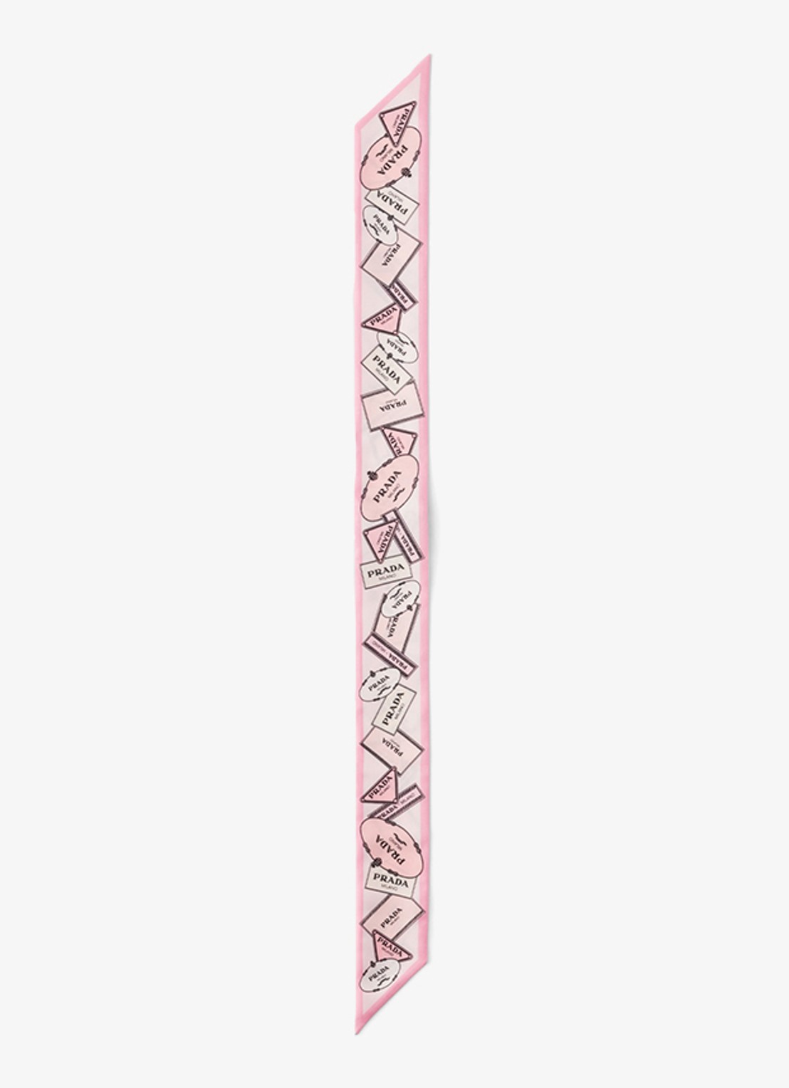 Prada Sjaal van zijde met logoprint 85 x 6 cm - detail roze