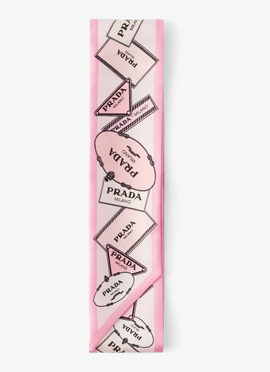 Prada Sjaal van zijde met logoprint 85 x 6 cm - voorkant 2 roze