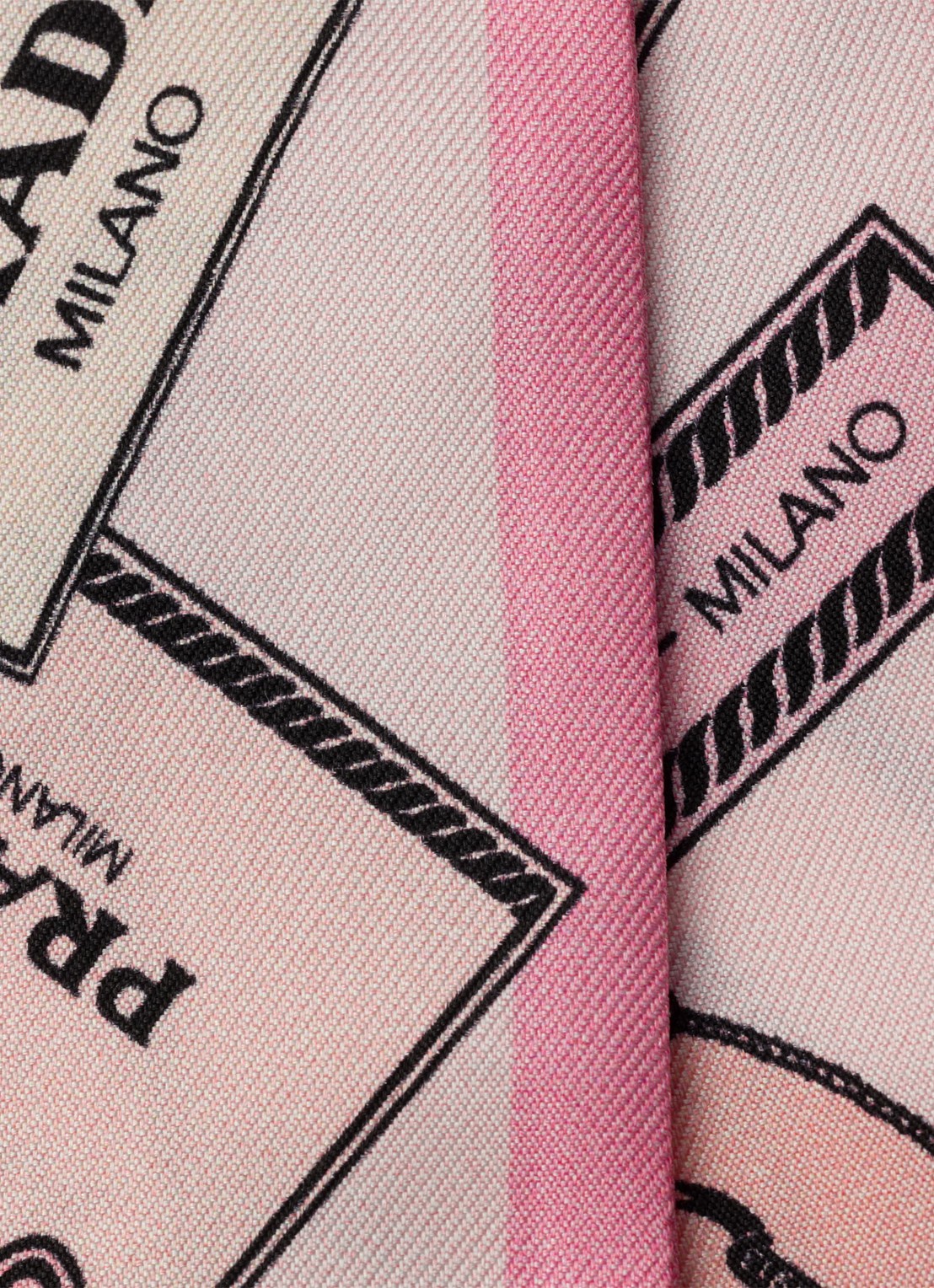 Prada Sjaal van zijde met logoprint 85 x 6 cm - voorkant 3 roze