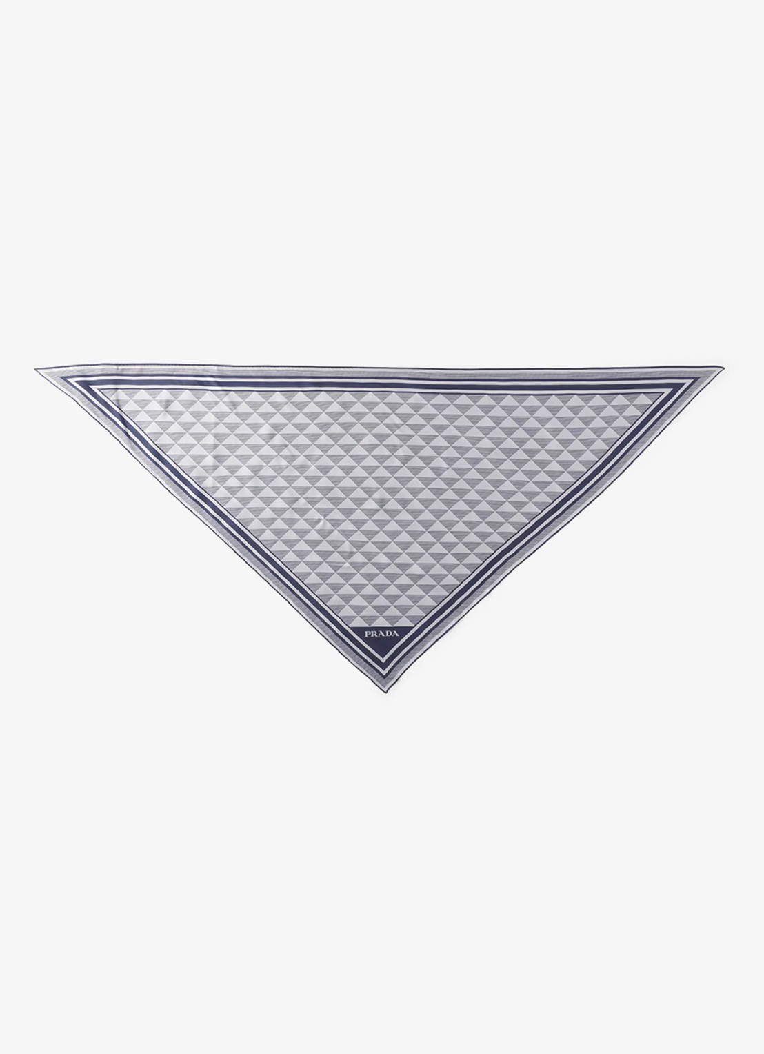Prada Sjaal van zijde met print 130 x 60 cm - voorkant 3 blauw
