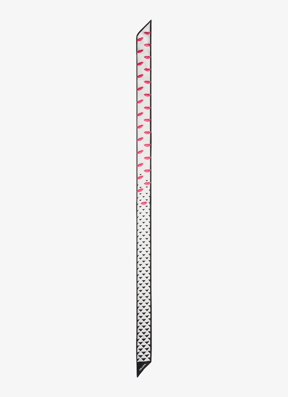 Prada Sjaal van zijde met print 135 x 6 cm - voorkant zwart
