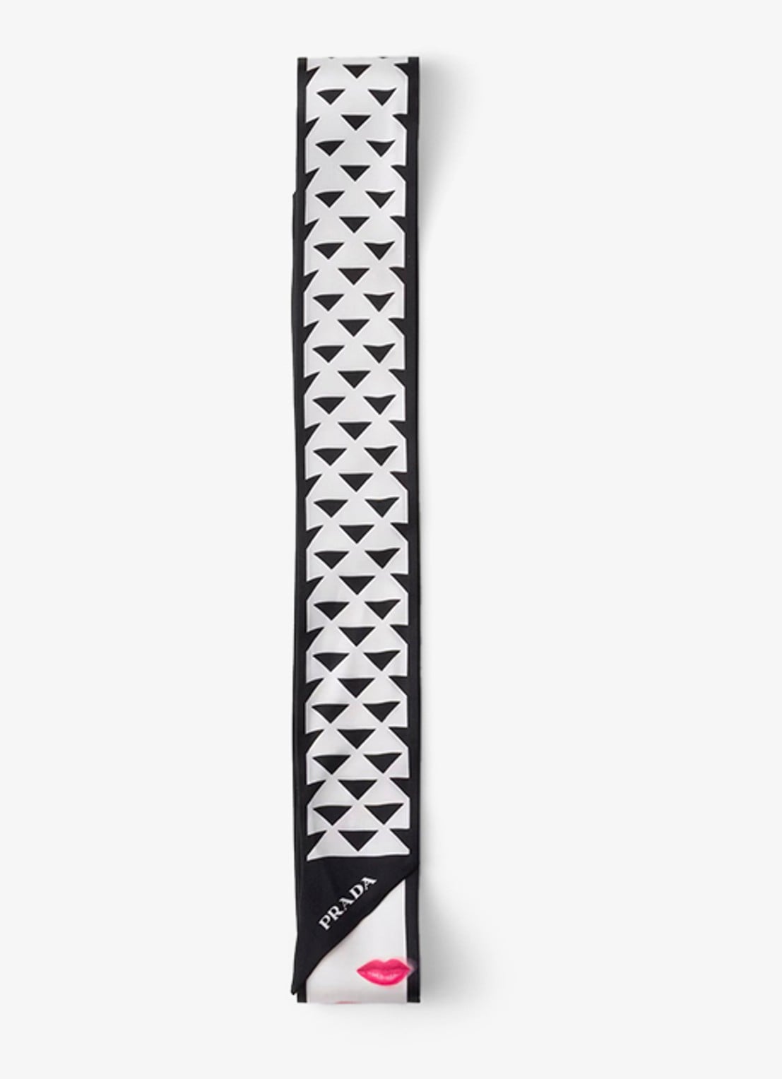 Prada Sjaal van zijde met print 135 x 6 cm - voorkant 2 zwart