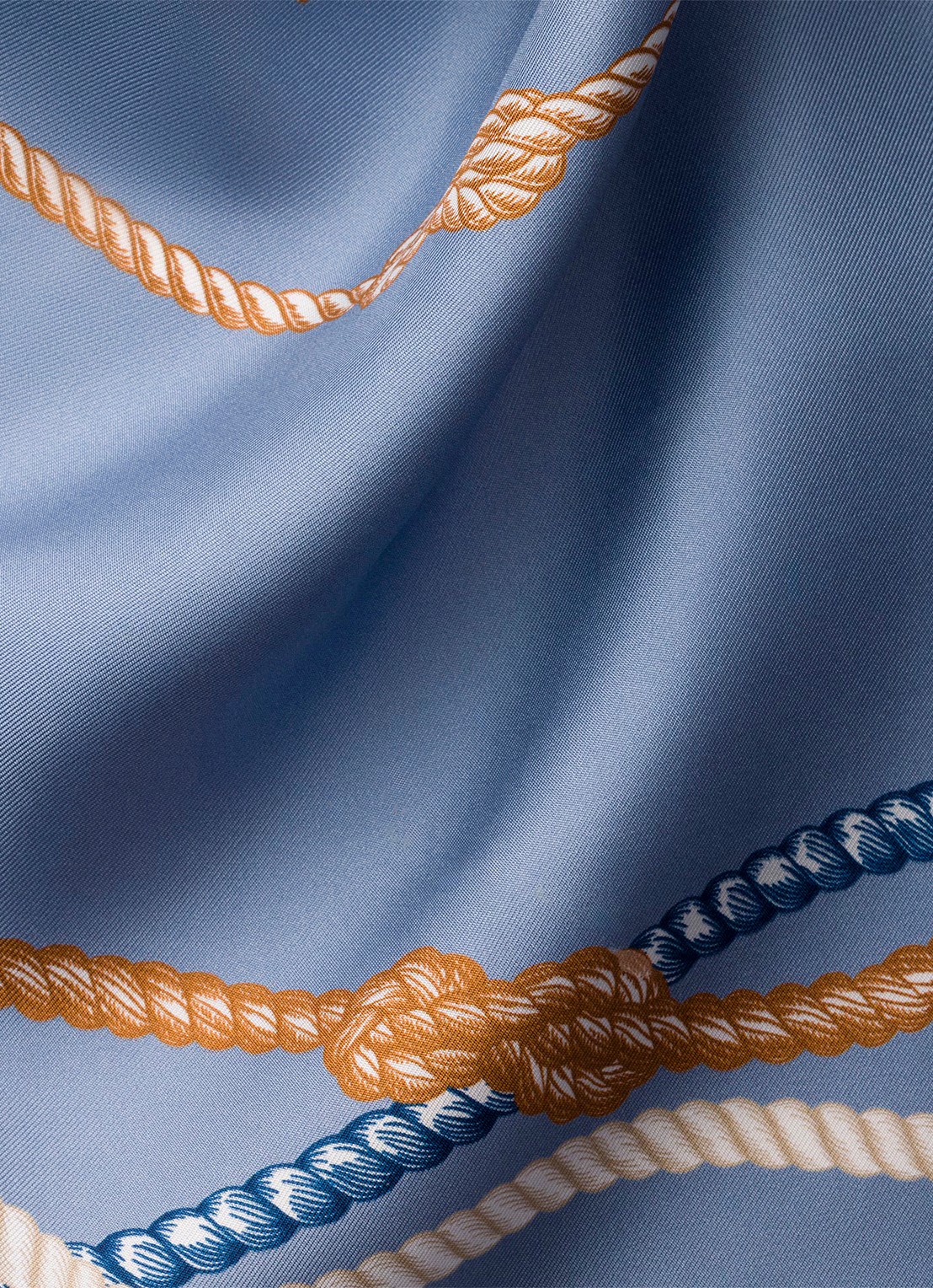 Prada Sjaal van zijde met print 55 x 55 cm - detail blauw
