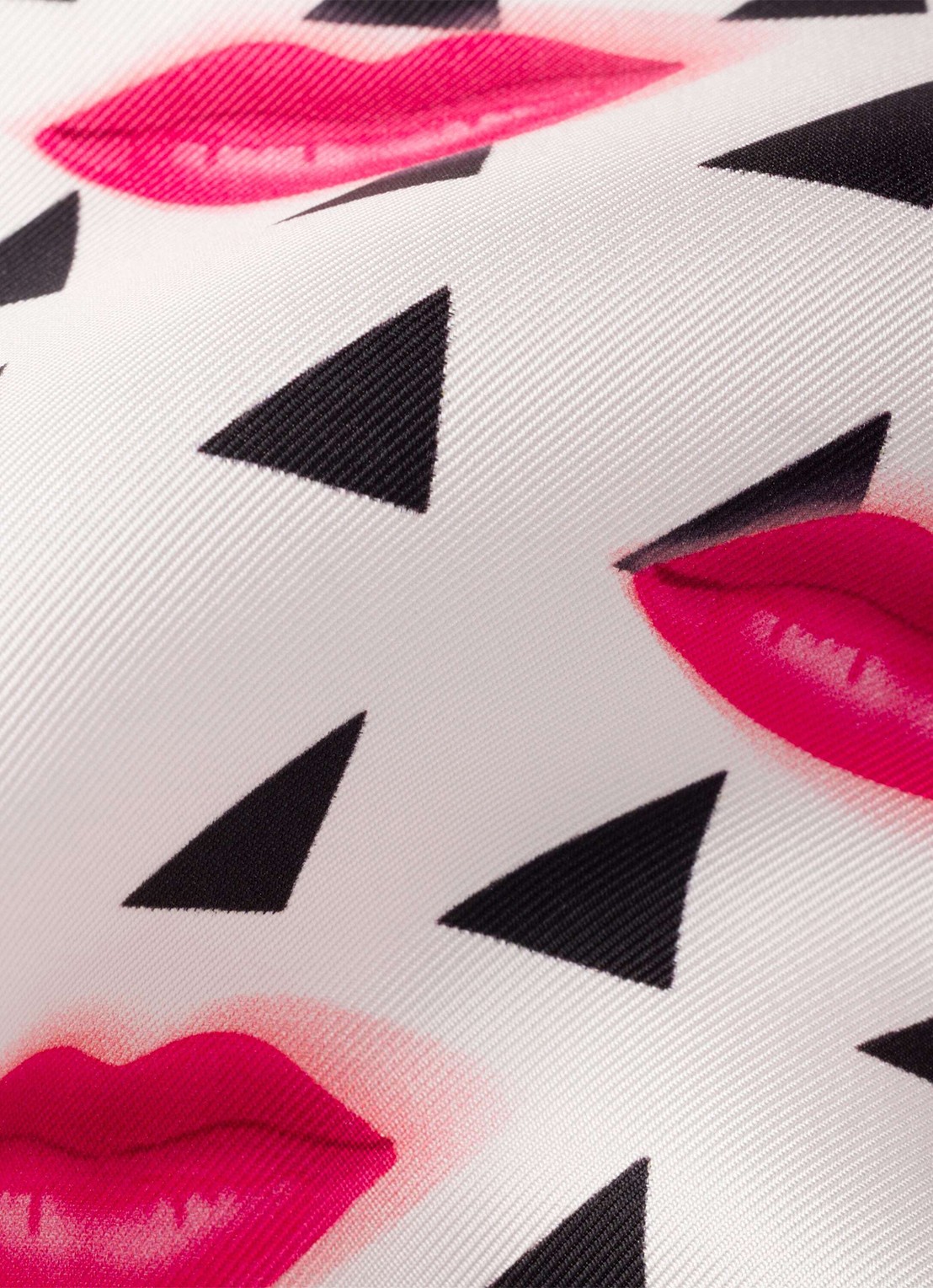 Prada Sjaal van zijde met print 55 x 55 cm - detail zwart