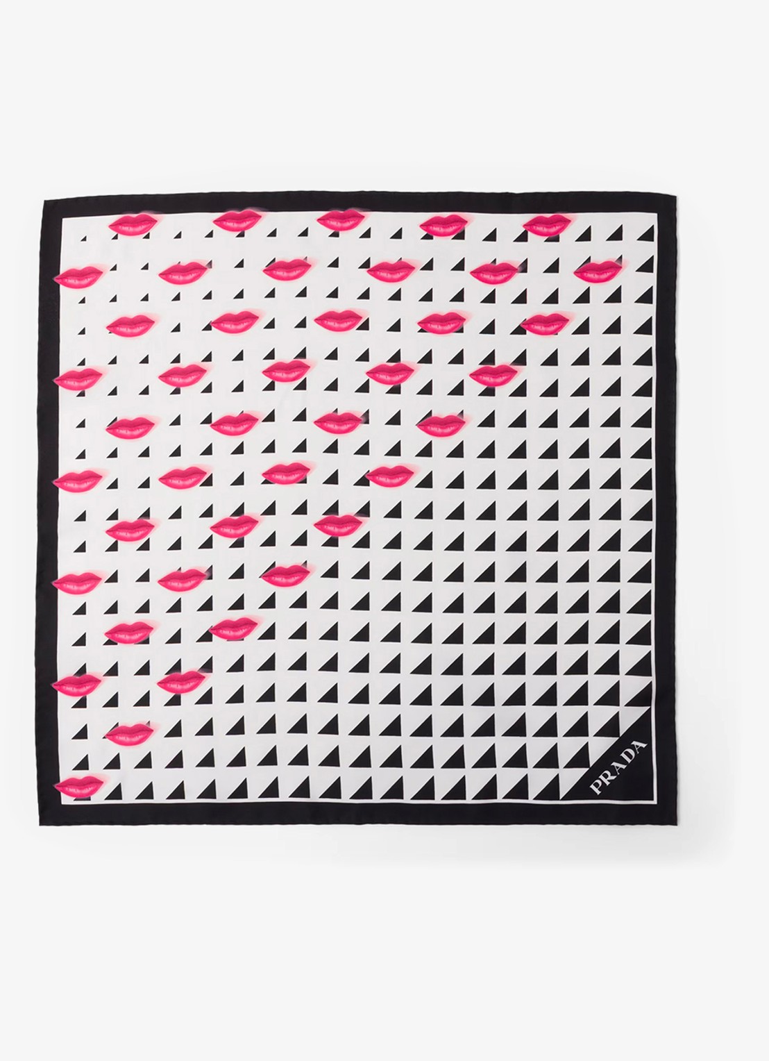 Prada Sjaal van zijde met print 55 x 55 cm - voorkant 2 zwart