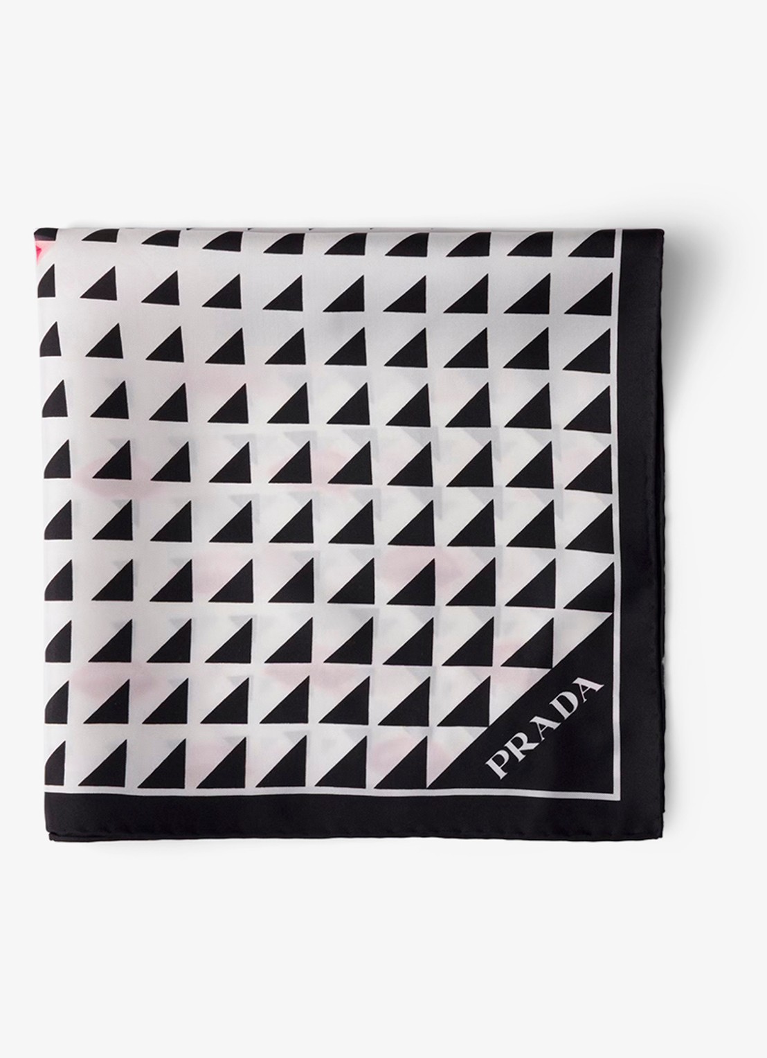 Prada Sjaal van zijde met print 55 x 55 cm - voorkant 3 zwart