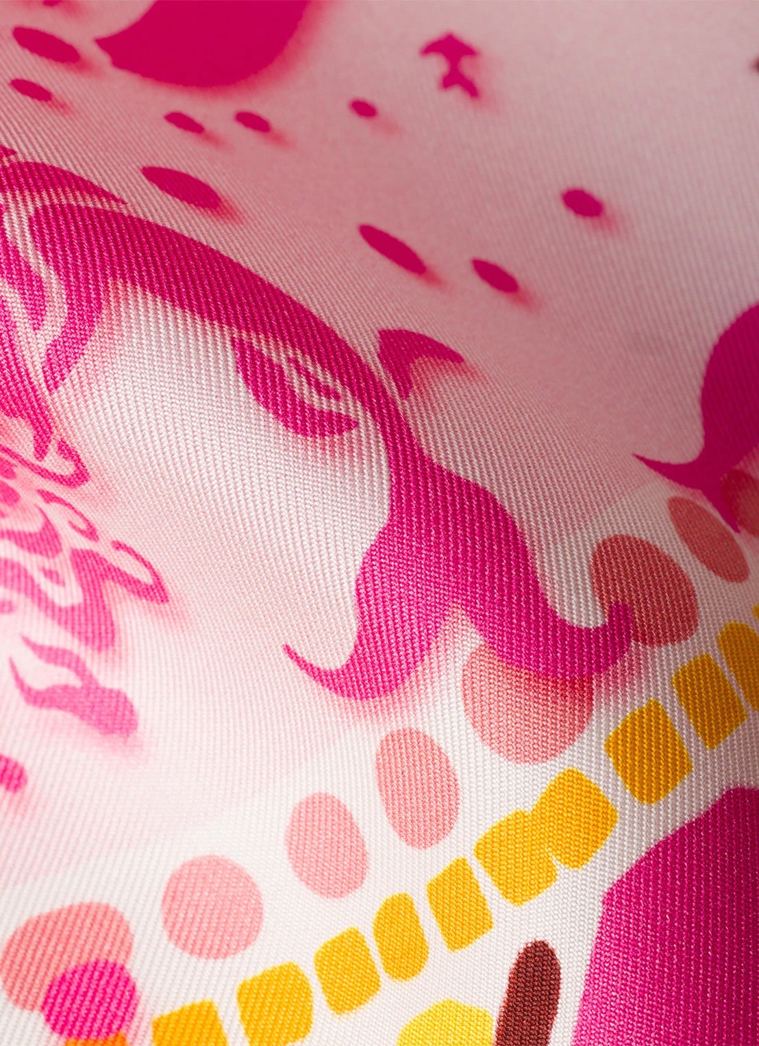 Prada Sjaal van zijde met print 55 x 55 cm - detail roze