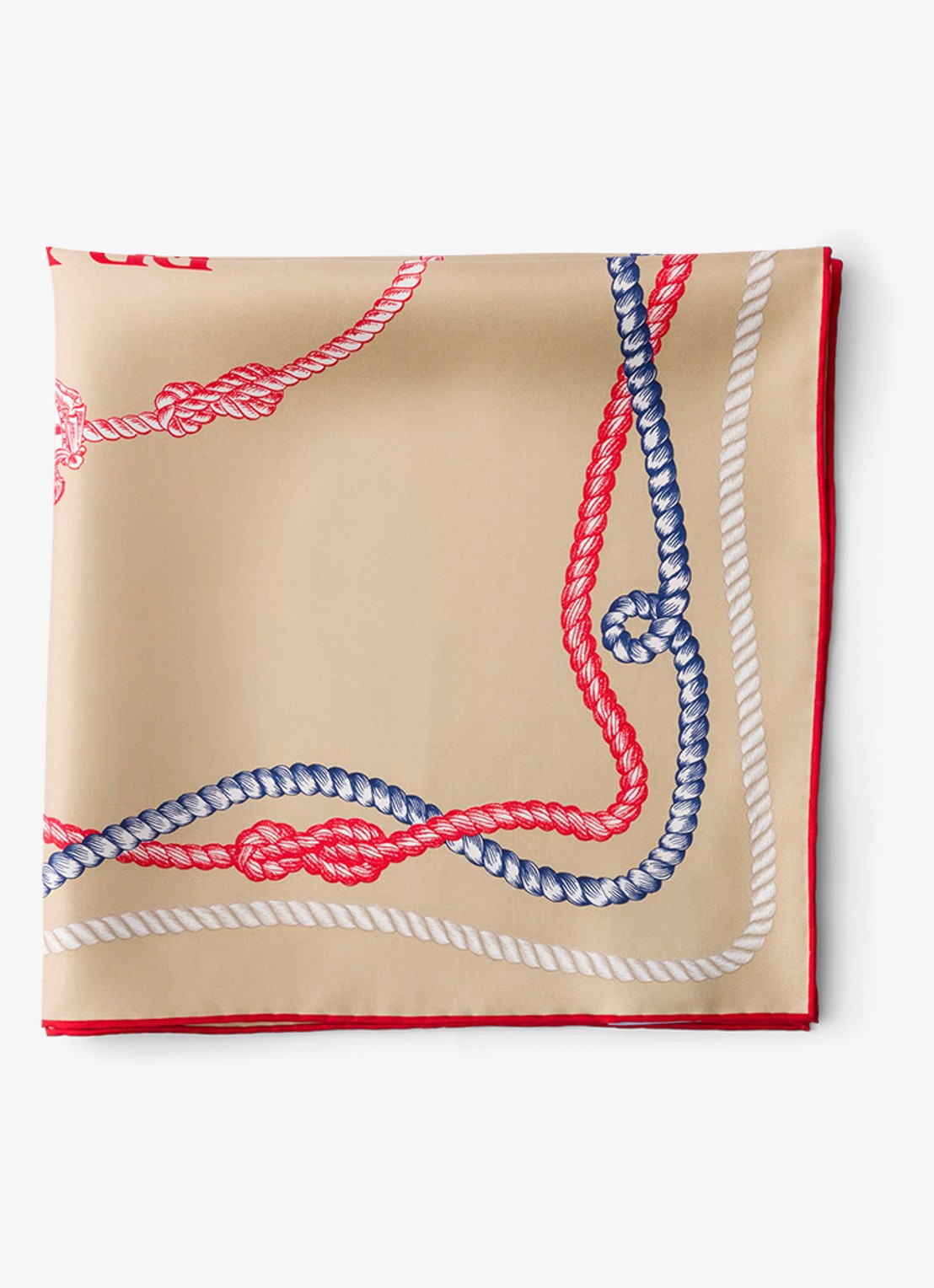 Prada Sjaal van zijde met print 55 x 55 cm - voorkant 2 beige