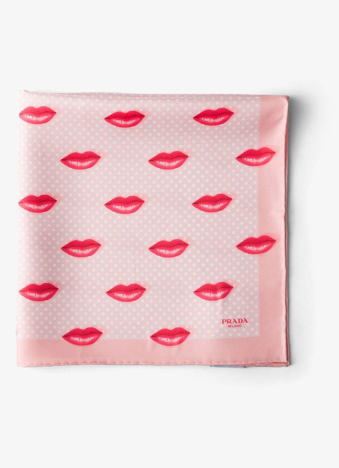 Prada Sjaal van zijde met print 55 x 55 cm - voorkant 2 roze