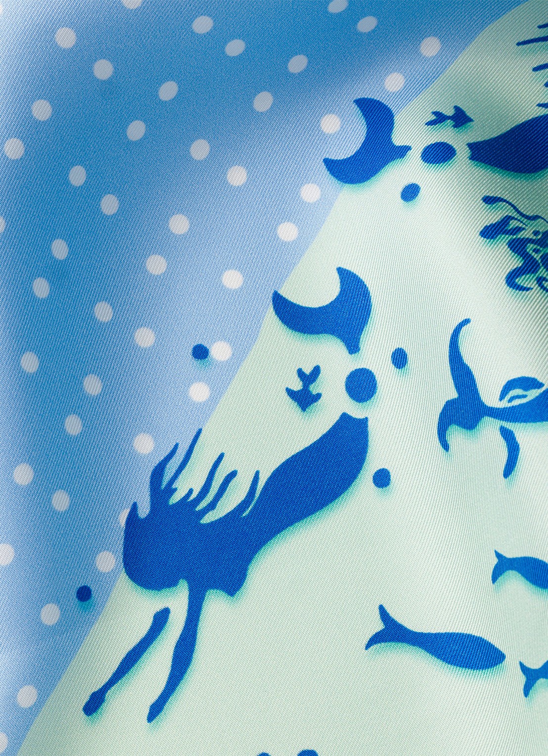 Prada Sjaal van zijde met print 55 x 55 cm - detail light blue