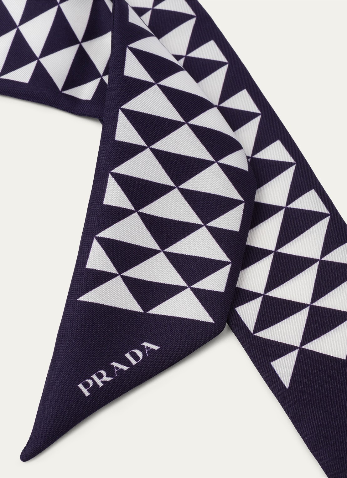 Prada Sjaal van zijde met print 85 x 5 cm - voorkant 2 blauw
