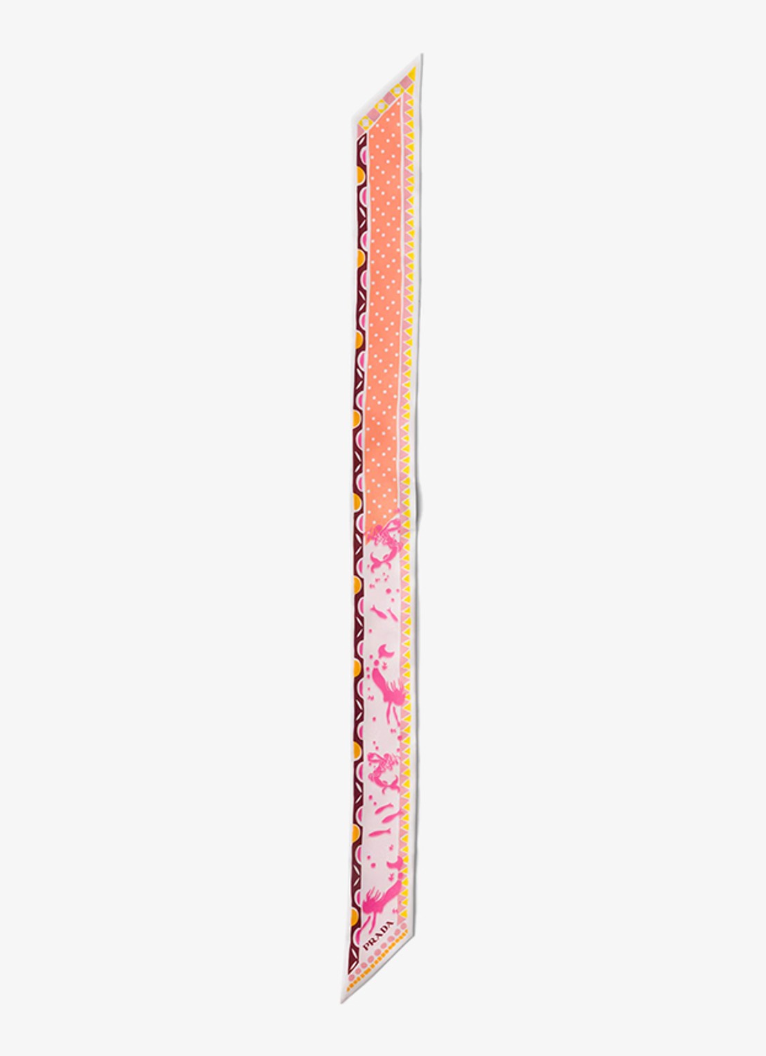 Prada Sjaal van zijde met print 85 x 6 cm - voorkant 2 roze