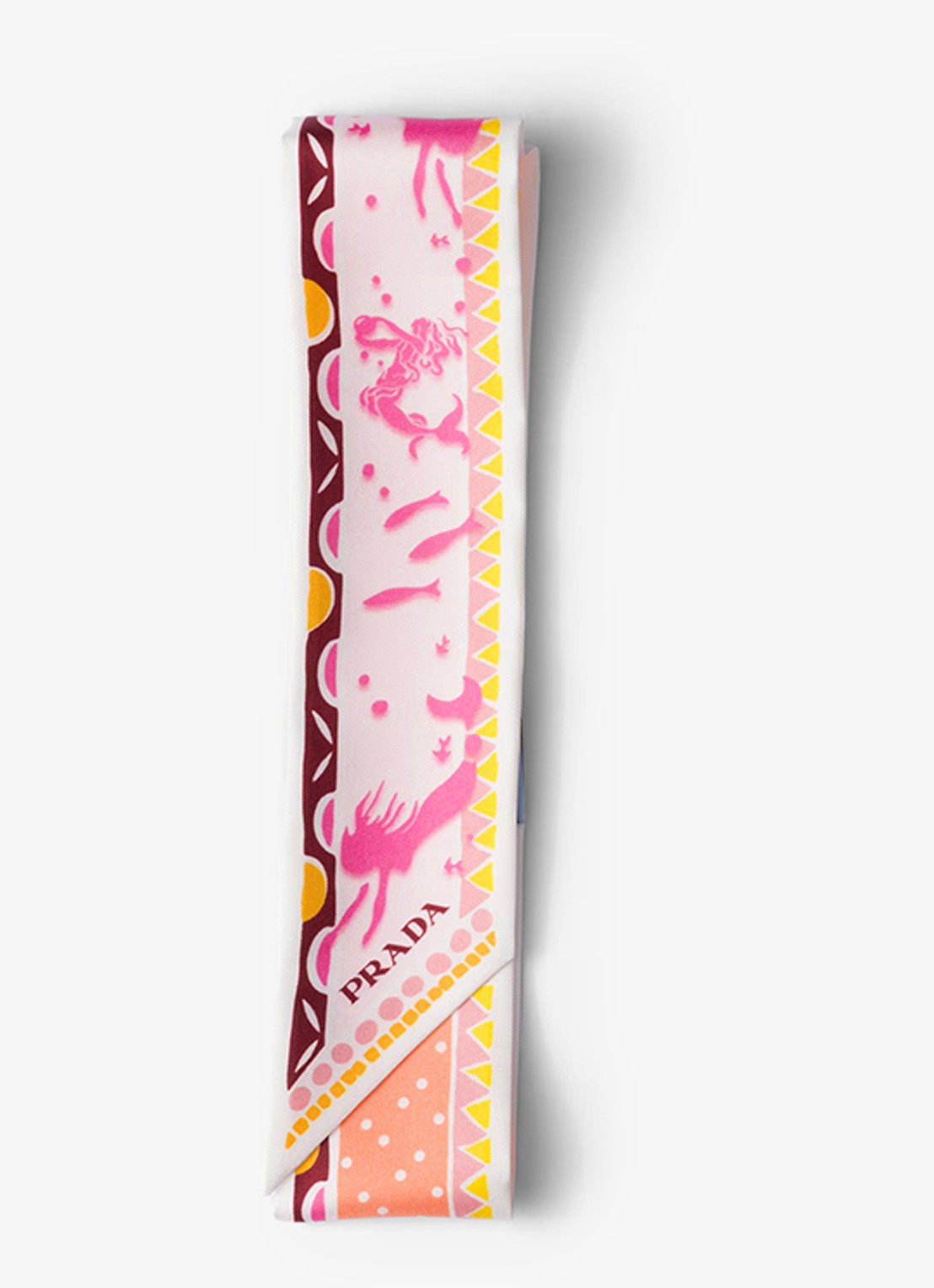 Prada Sjaal van zijde met print 85 x 6 cm - voorkant 3 roze