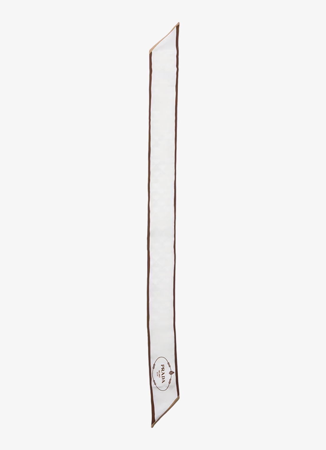 Prada Skinny sjaal van zijde met logoprint 85 x 6 cm - voorkant bruin