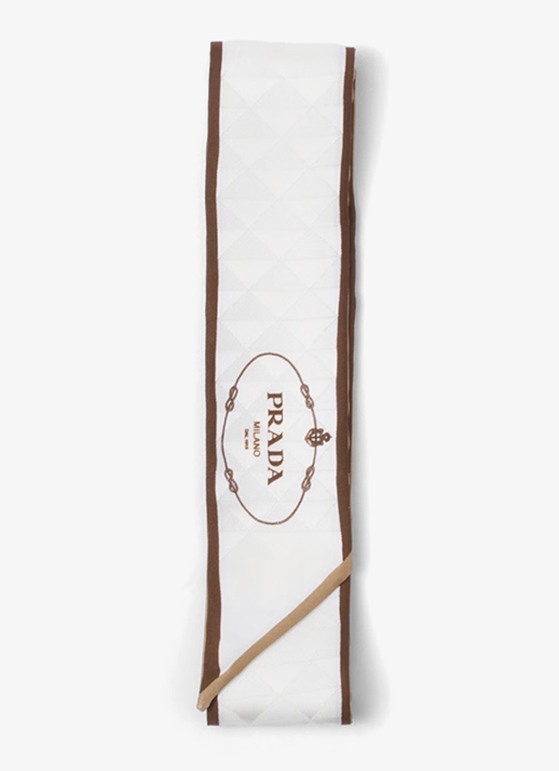 Prada Skinny sjaal van zijde met logoprint 85 x 6 cm - voorkant 2 bruin