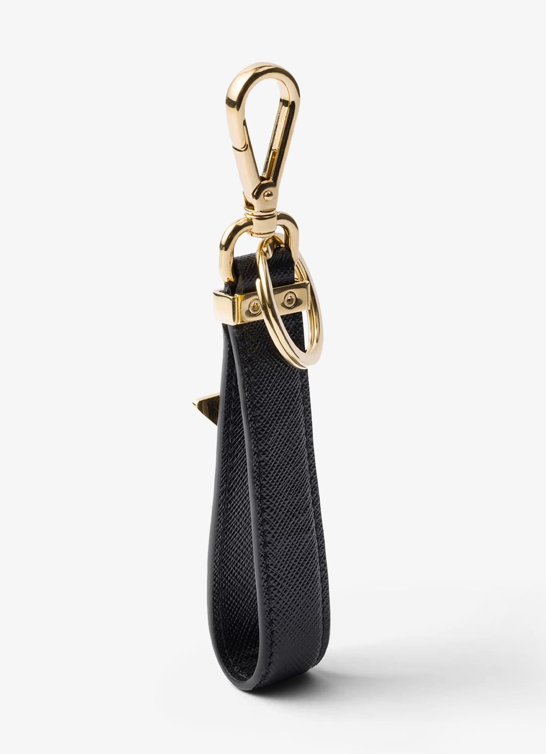 Prada Sleutelhanger van kalfsleer met logo - detail 2 zwart