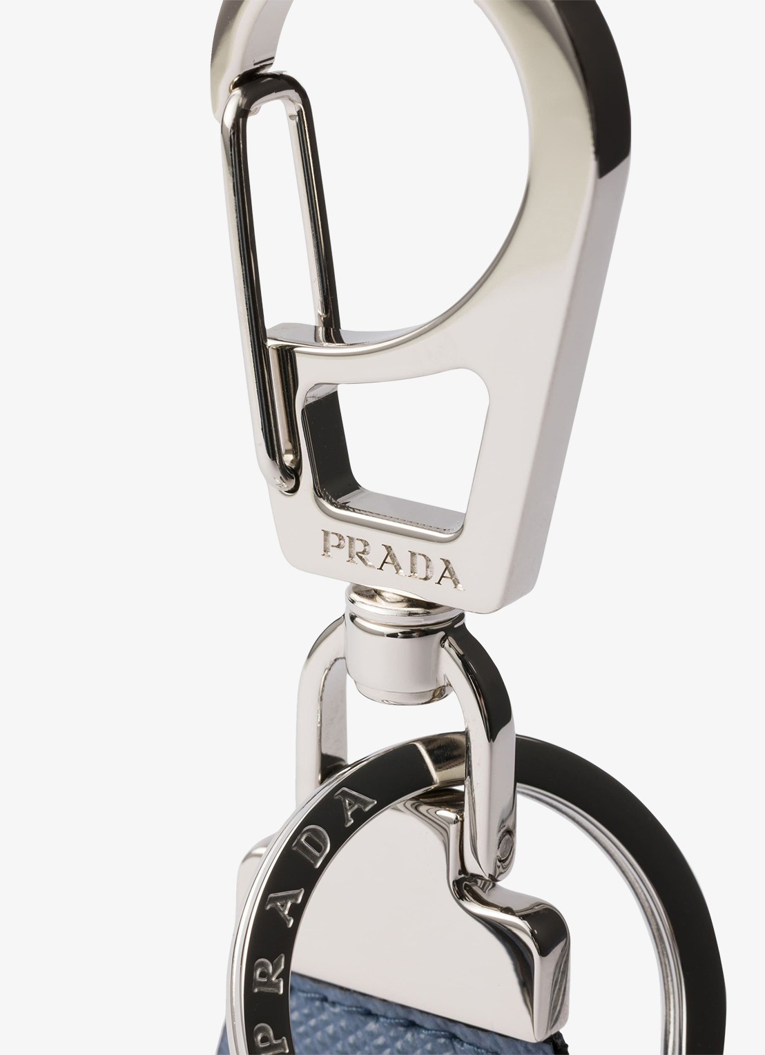 Prada Sleutelhanger van kalfsleer - detail blauw