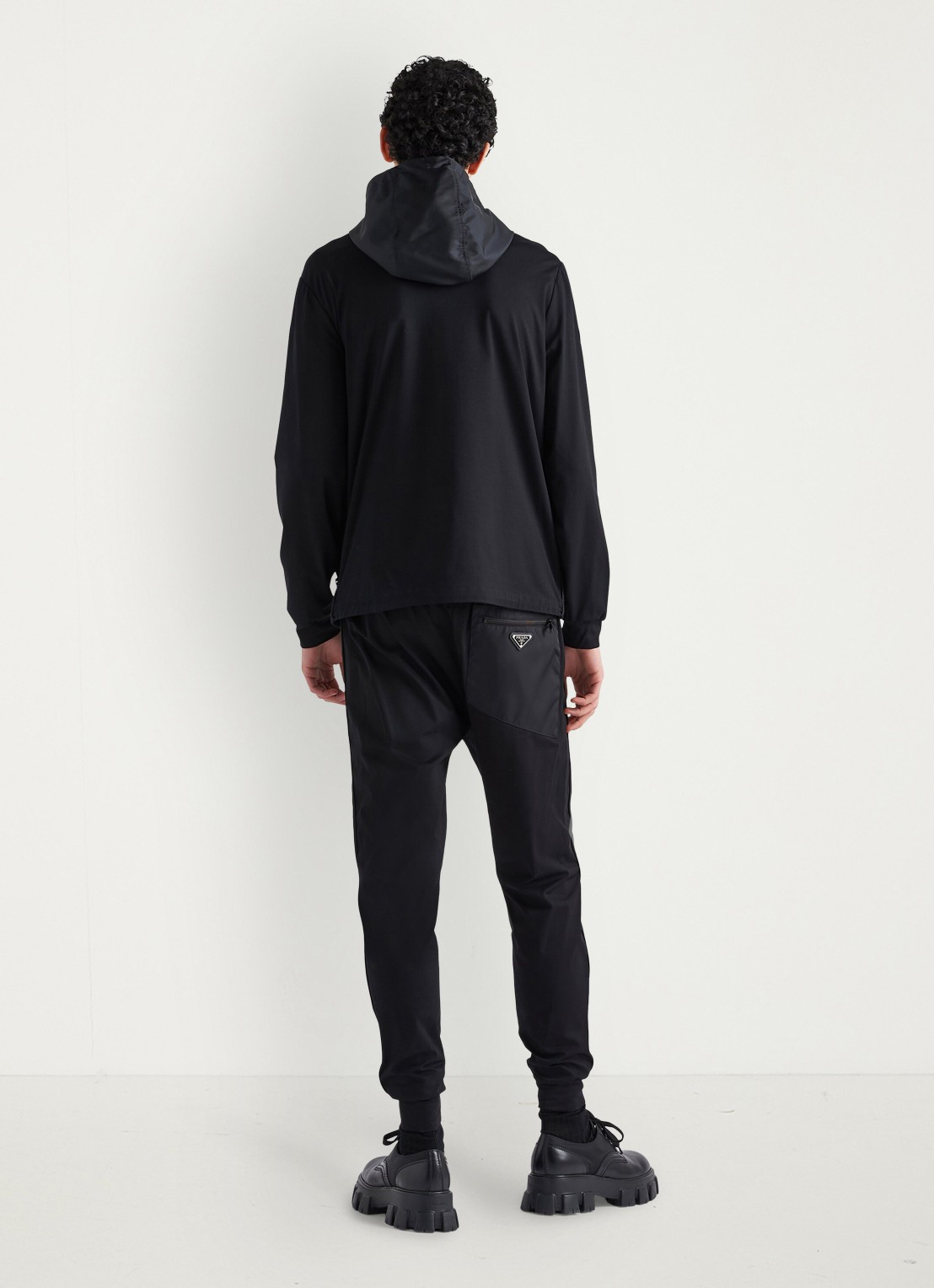 Prada Slim fit broek met ritszakken - achterkant zwart