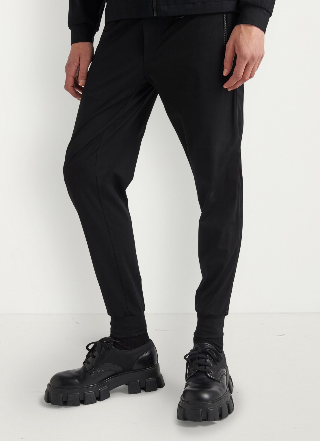 Prada Slim fit broek met ritszakken - detail 4 zwart