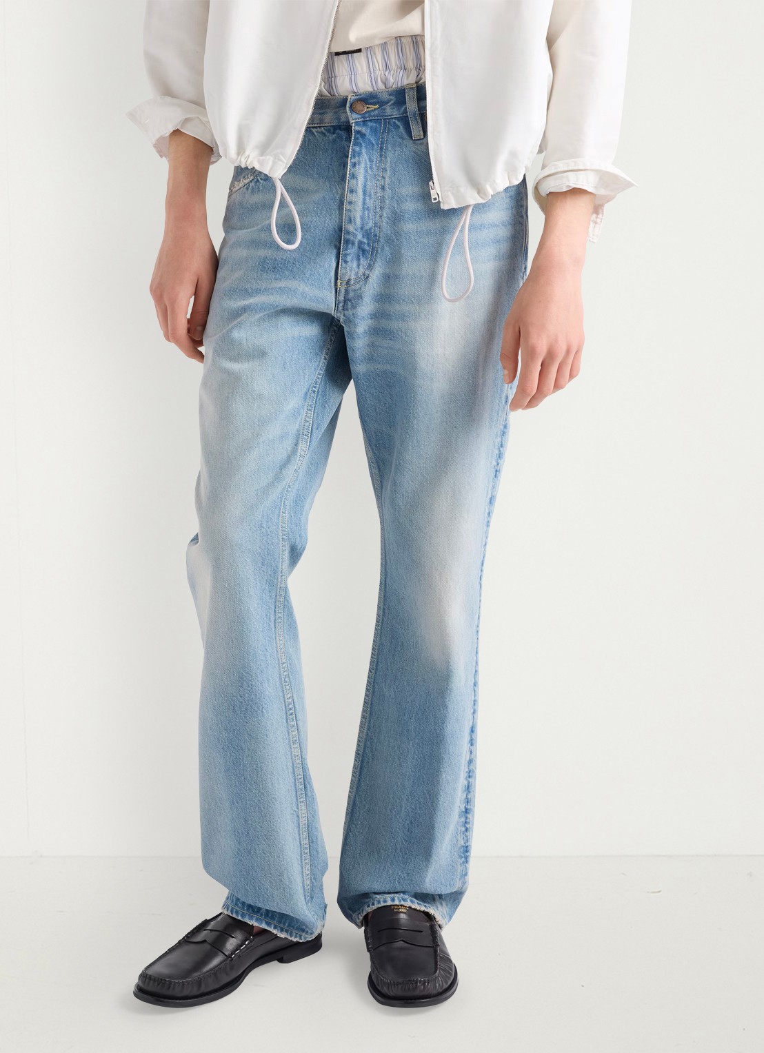 Prada Slim fit jeans met verwassen afwerking - detail 4 indigo