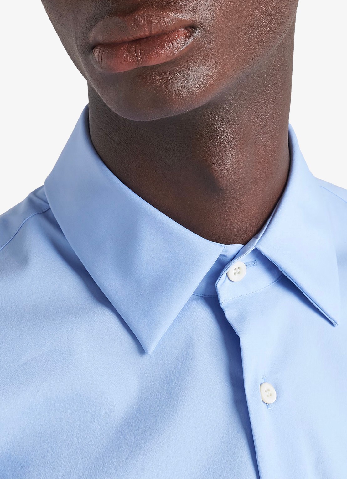 Prada Slim fit overhemd van katoen - detail 5 lichtblauw