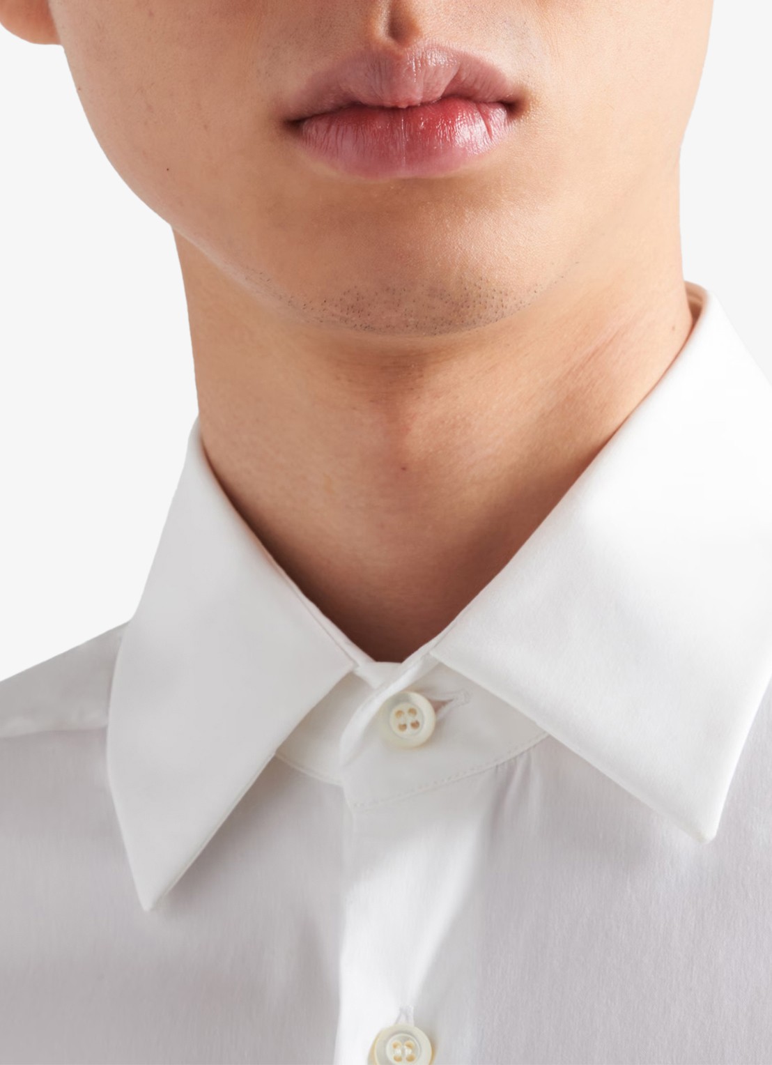 Prada Slim fit overhemd van katoen - detail wit