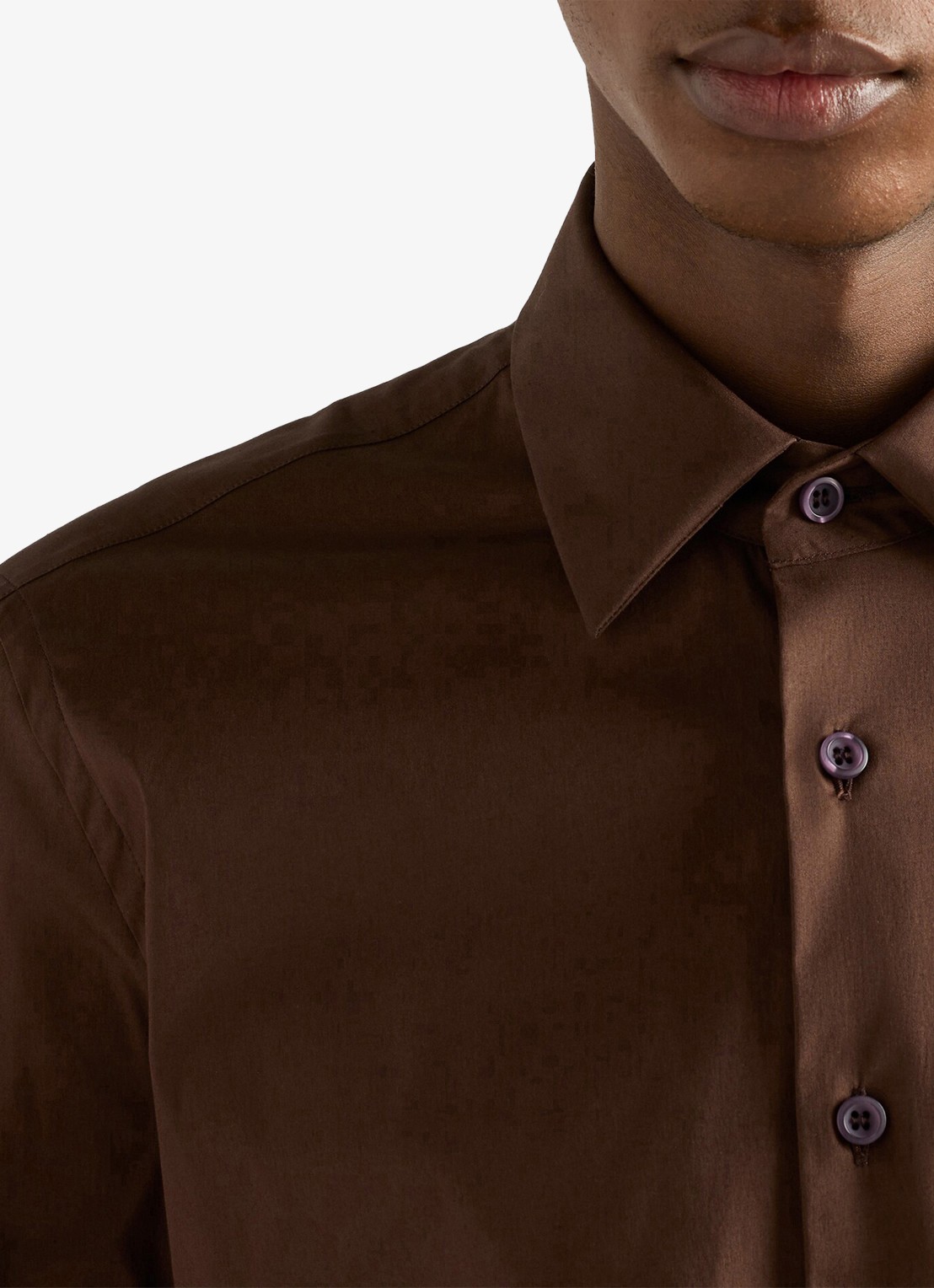 Prada Slim fit overhemd van katoen - detail 5 bruin
