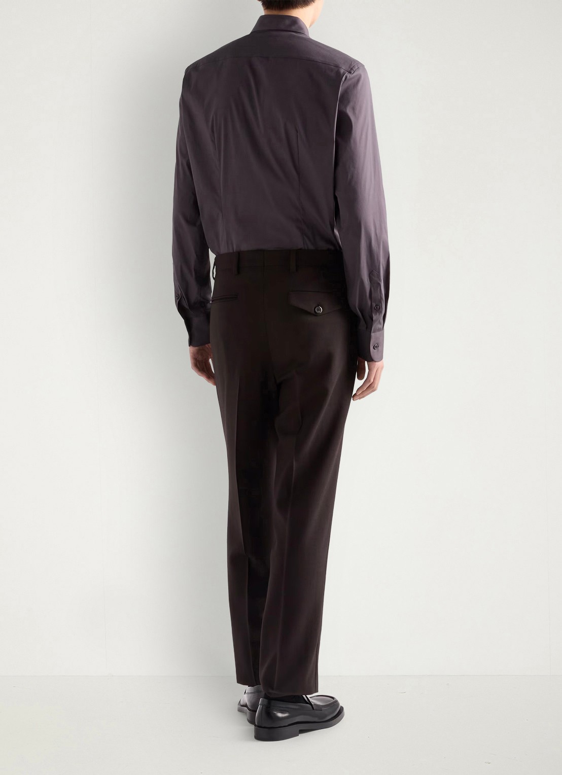 Prada Slim fit overhemd van katoen - achterkant grijs