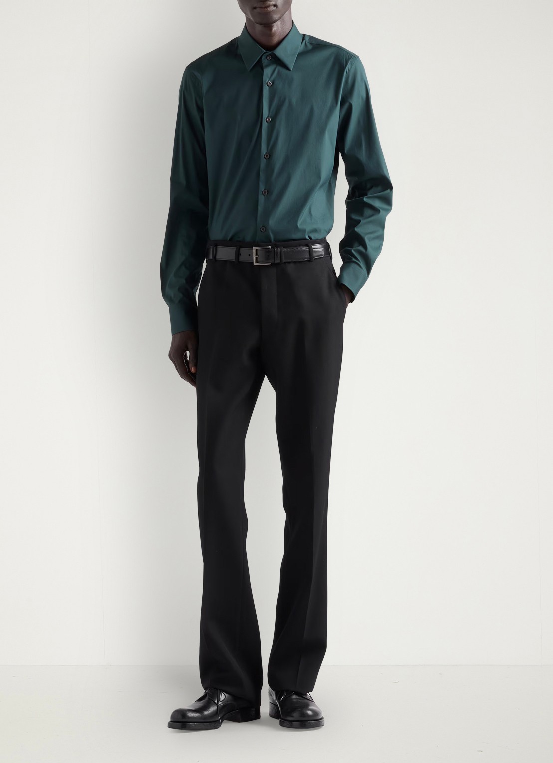 Prada Slim fit overhemd van katoen - voorkant 2 donkergroen