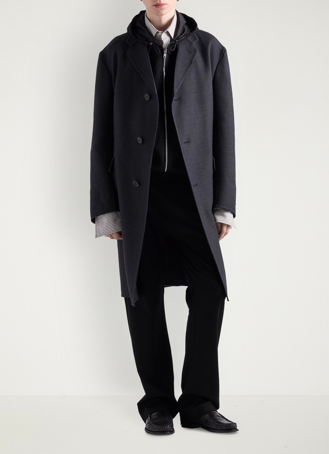 Prada Slim fit pantalon met steekzakken - voorkant 5 zwart