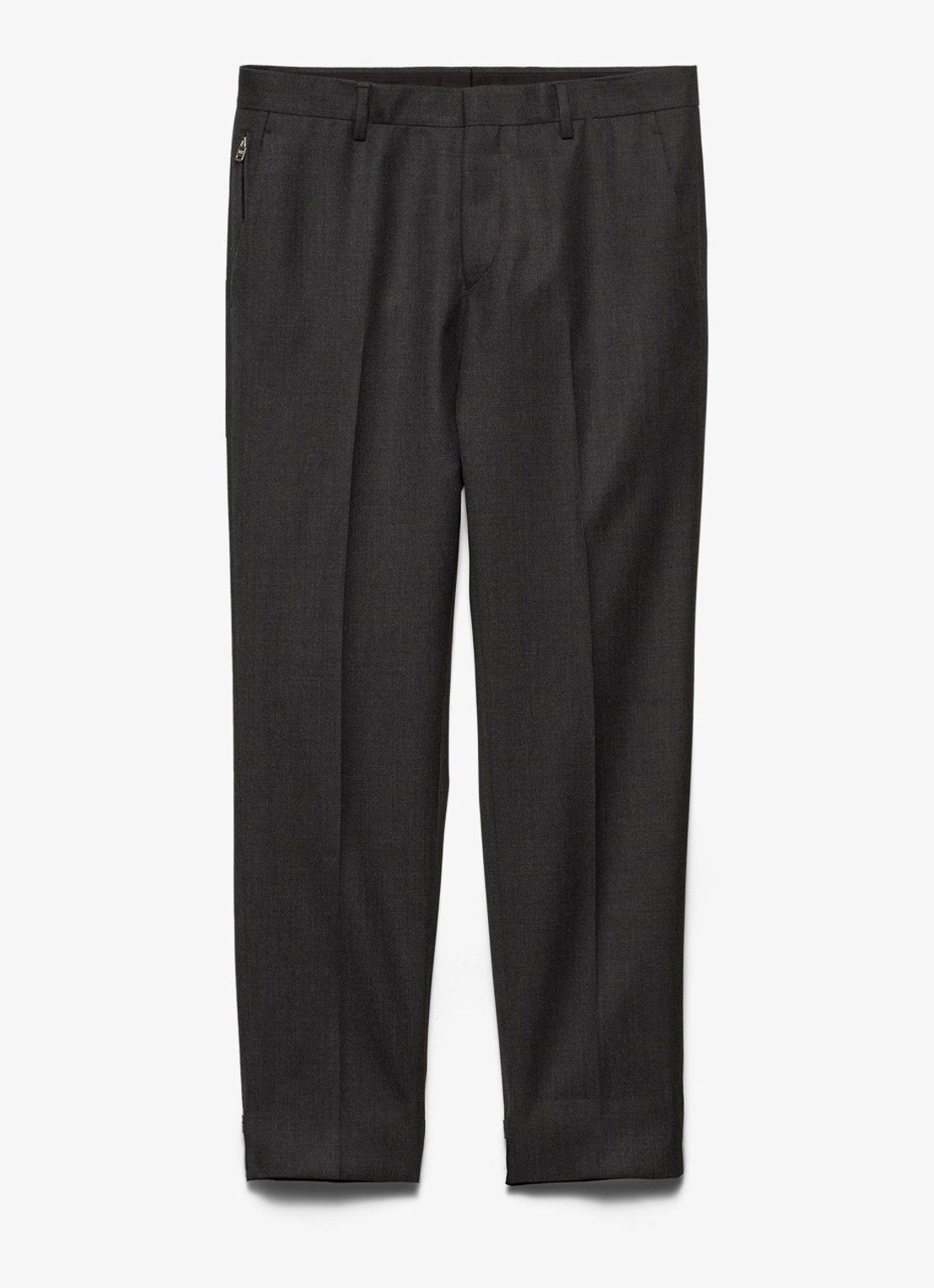 Prada Slim fit pantalon van scheerwol - voorkant 5 antraciet