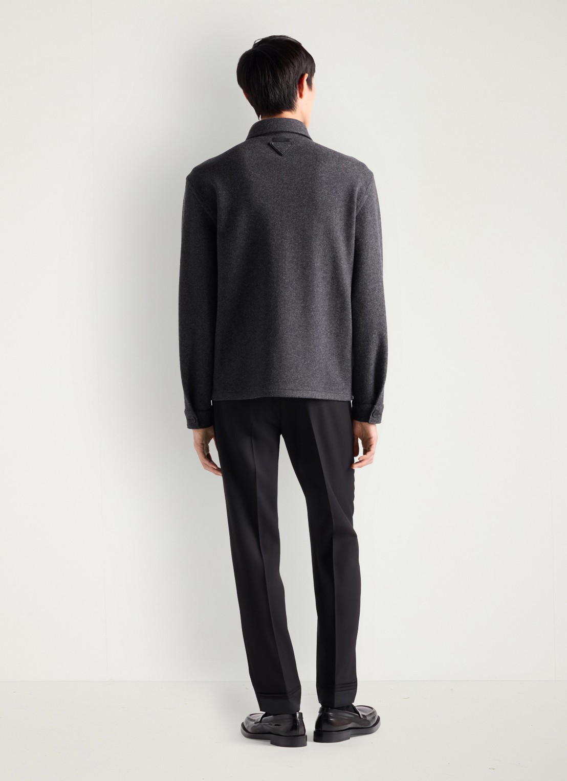 Prada Slim fit pantalon van wol - achterkant 6 zwart