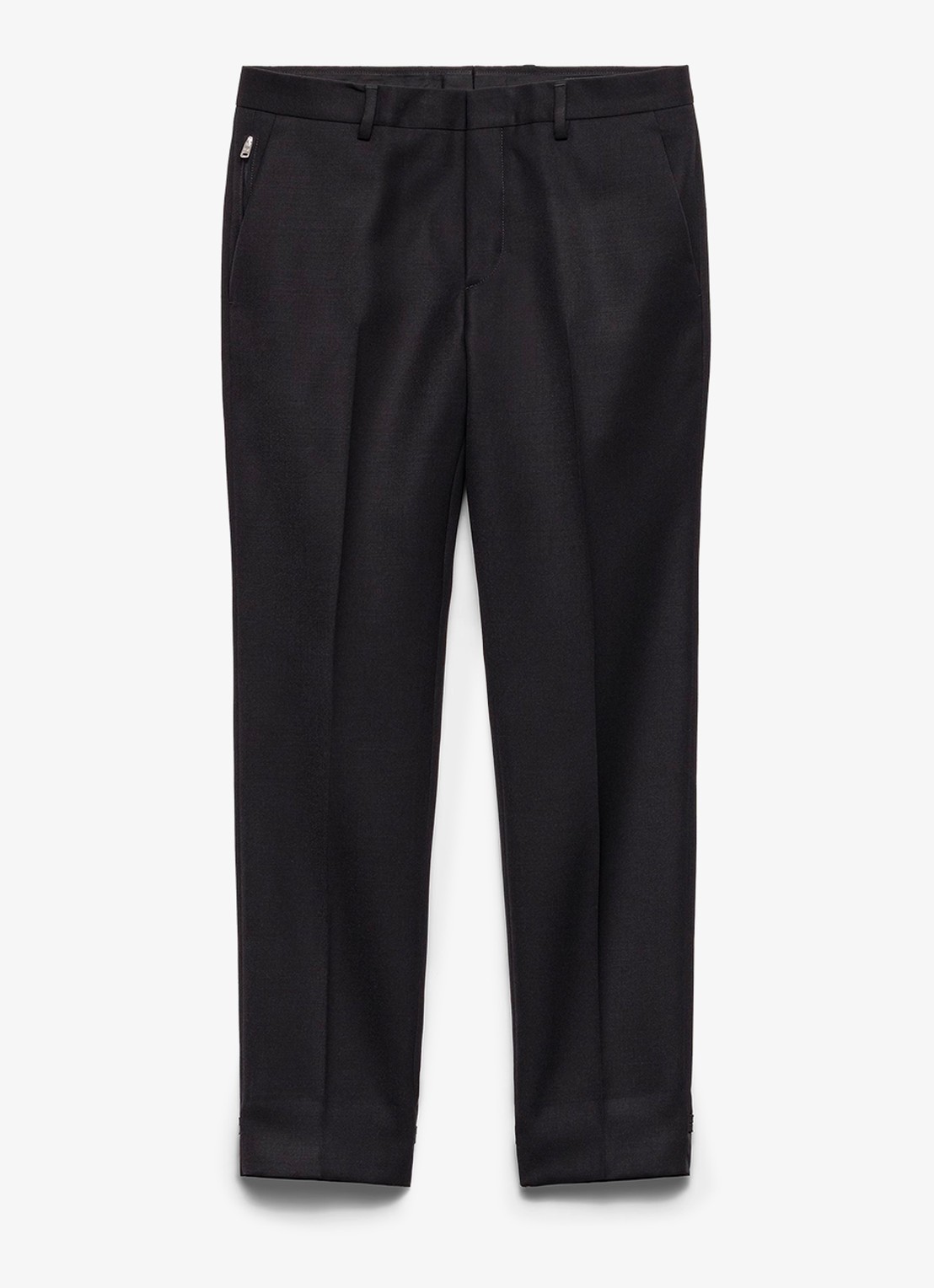 Prada Slim fit pantalon van wol - voorkant zwart