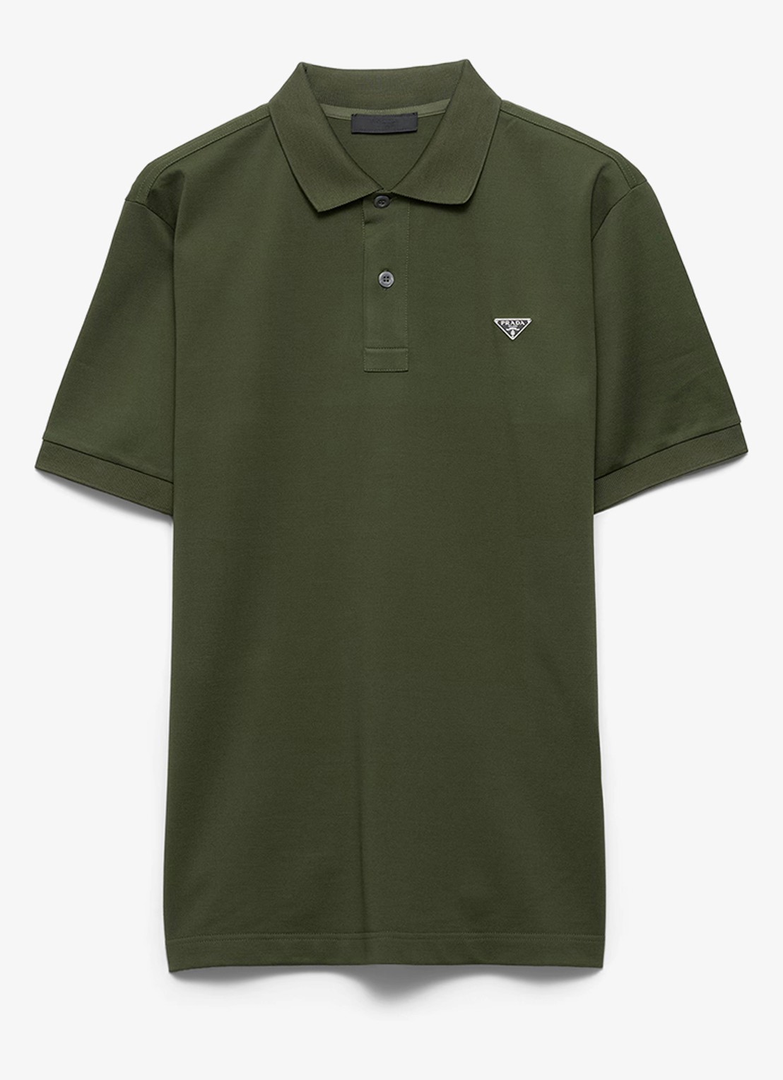 Prada Slim fit polo van piqué katoen met logo - voorkant 3 groen