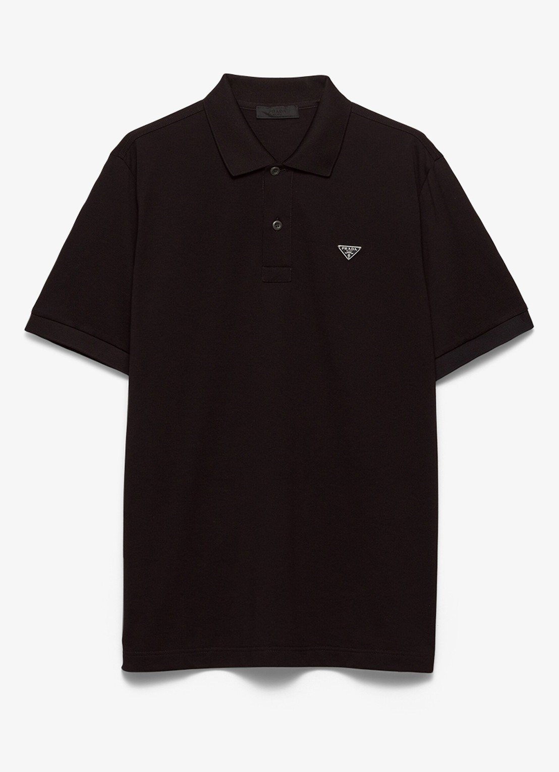 Prada Slim fit polo van piqué katoen met logo - voorkant black