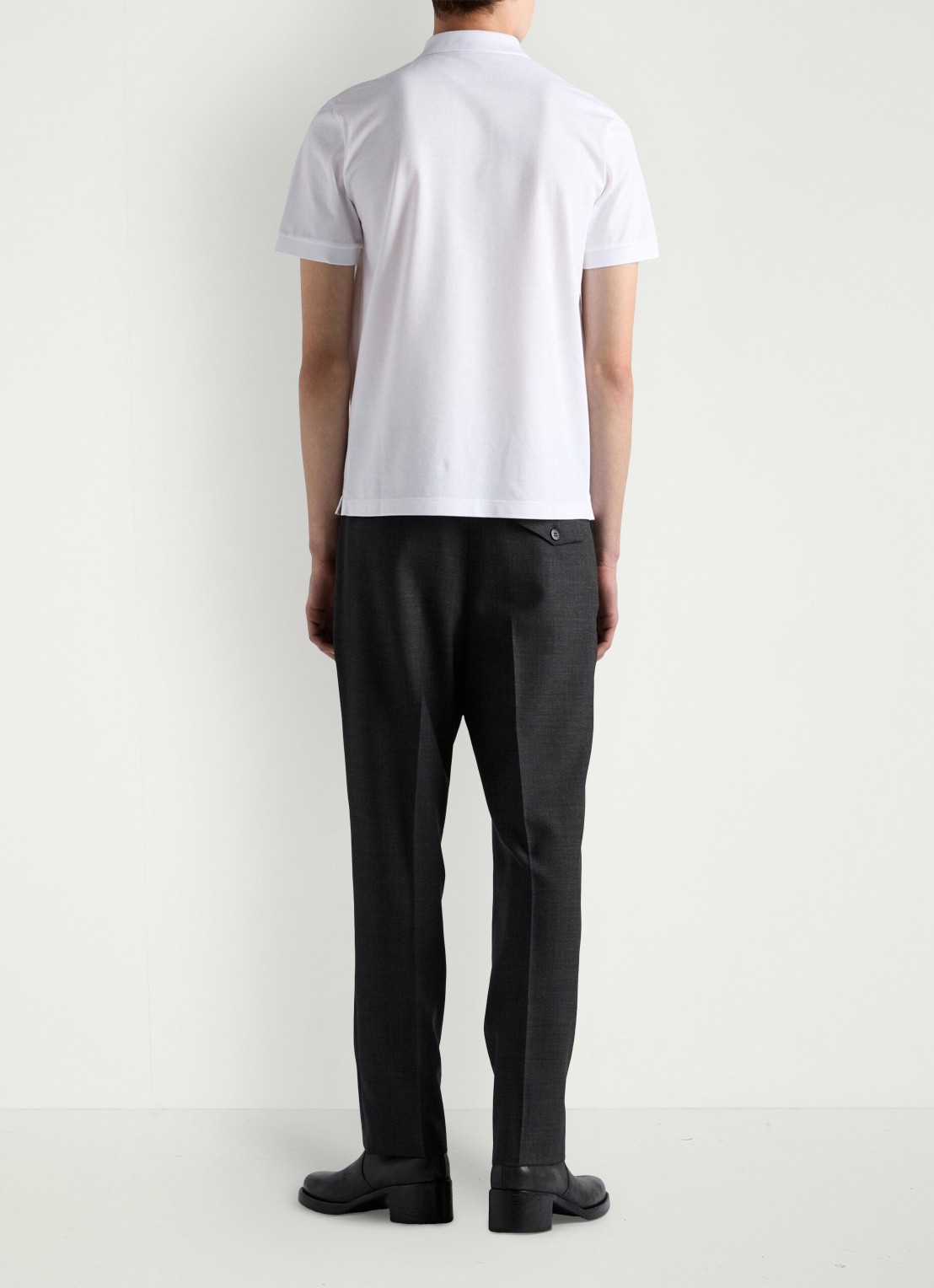 Prada Slim fit polo van piqué katoen met logo - achterkant 3 white