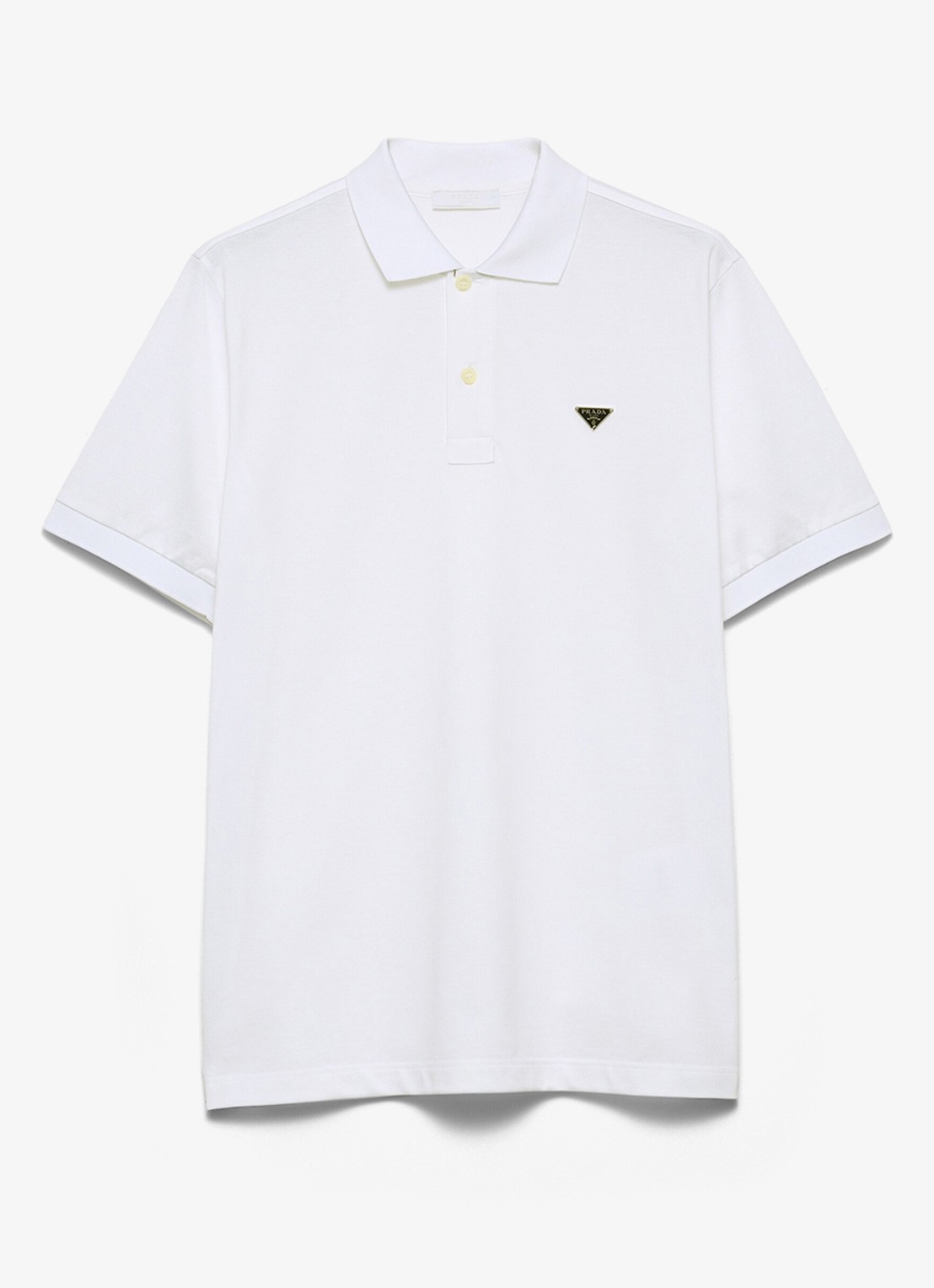Prada Slim fit polo van piqué katoen met logo - voorkant 4 white