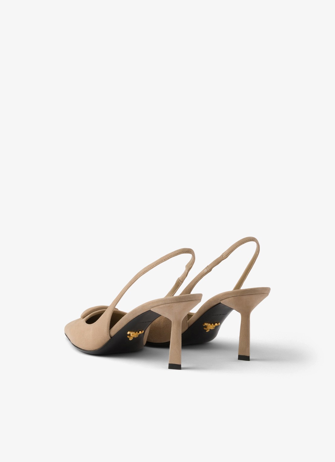 Prada Slingback van geitensuède - achterkant beige