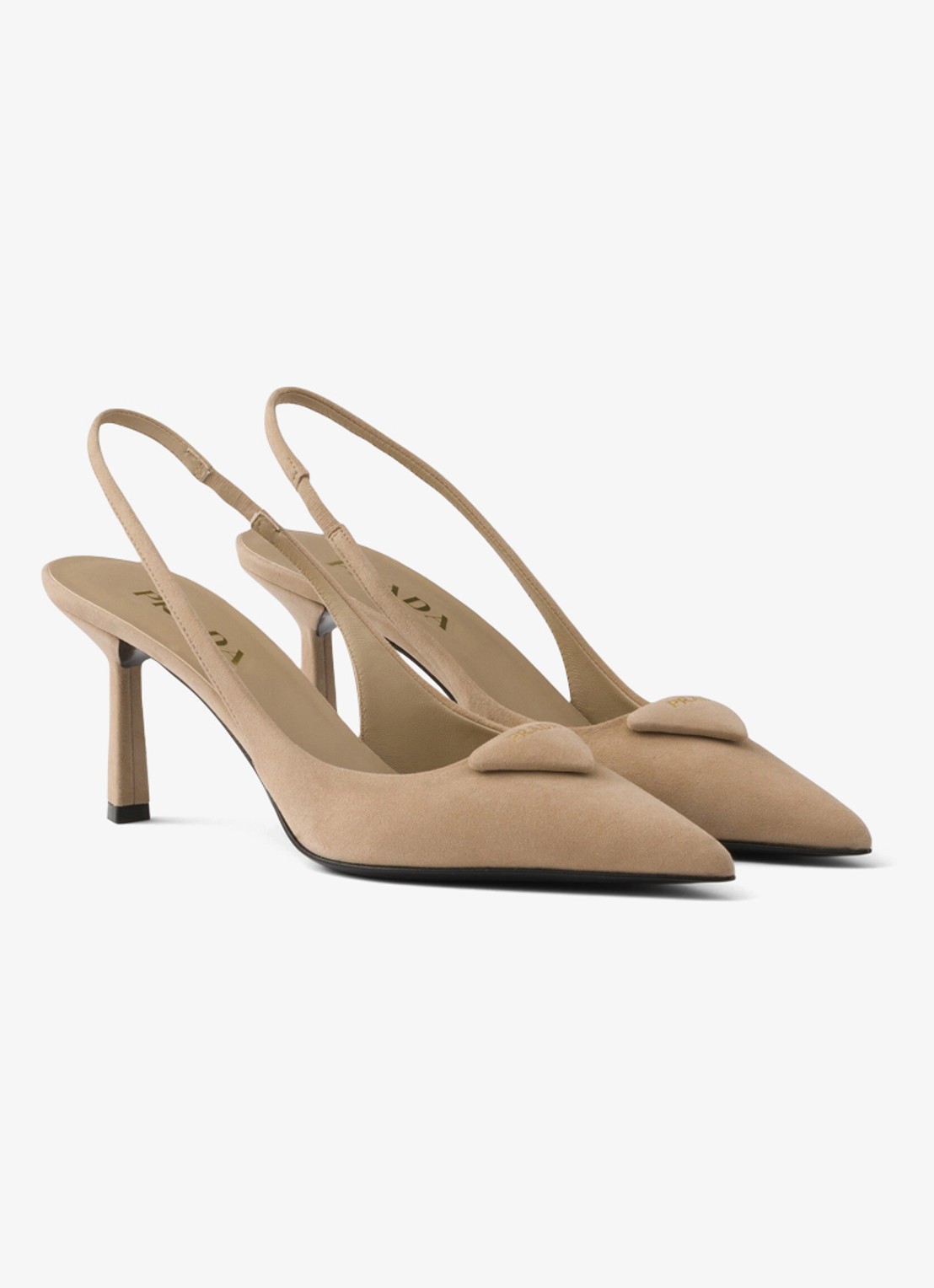 Prada Slingback van geitensuède - voorkant 3 beige