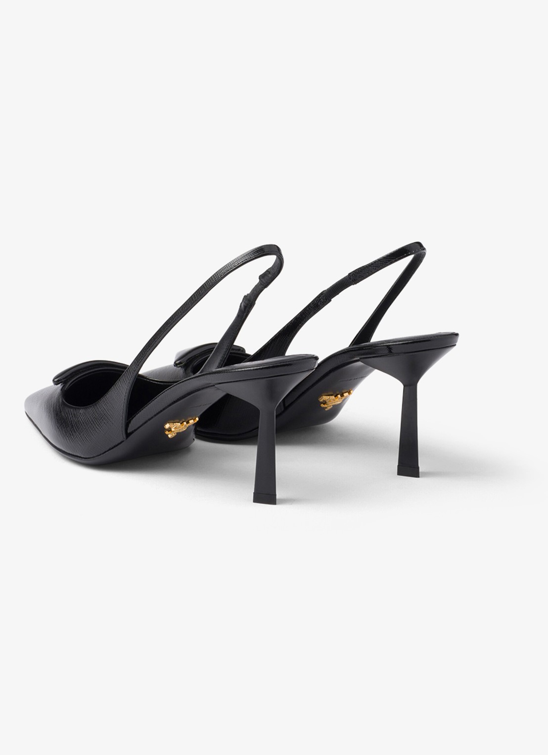 Prada Slingback van lakleer met logo - achterkant 3 zwart