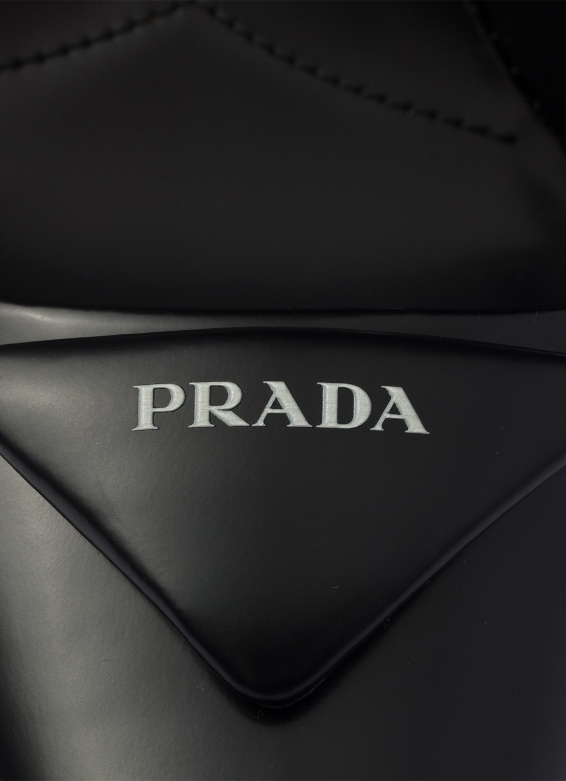 Prada Slingback van leer met logo - detail 4 zwart