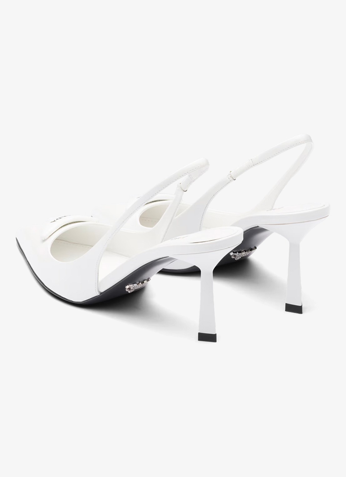 Prada Slingback van leer met logo - achterkant 3 wit
