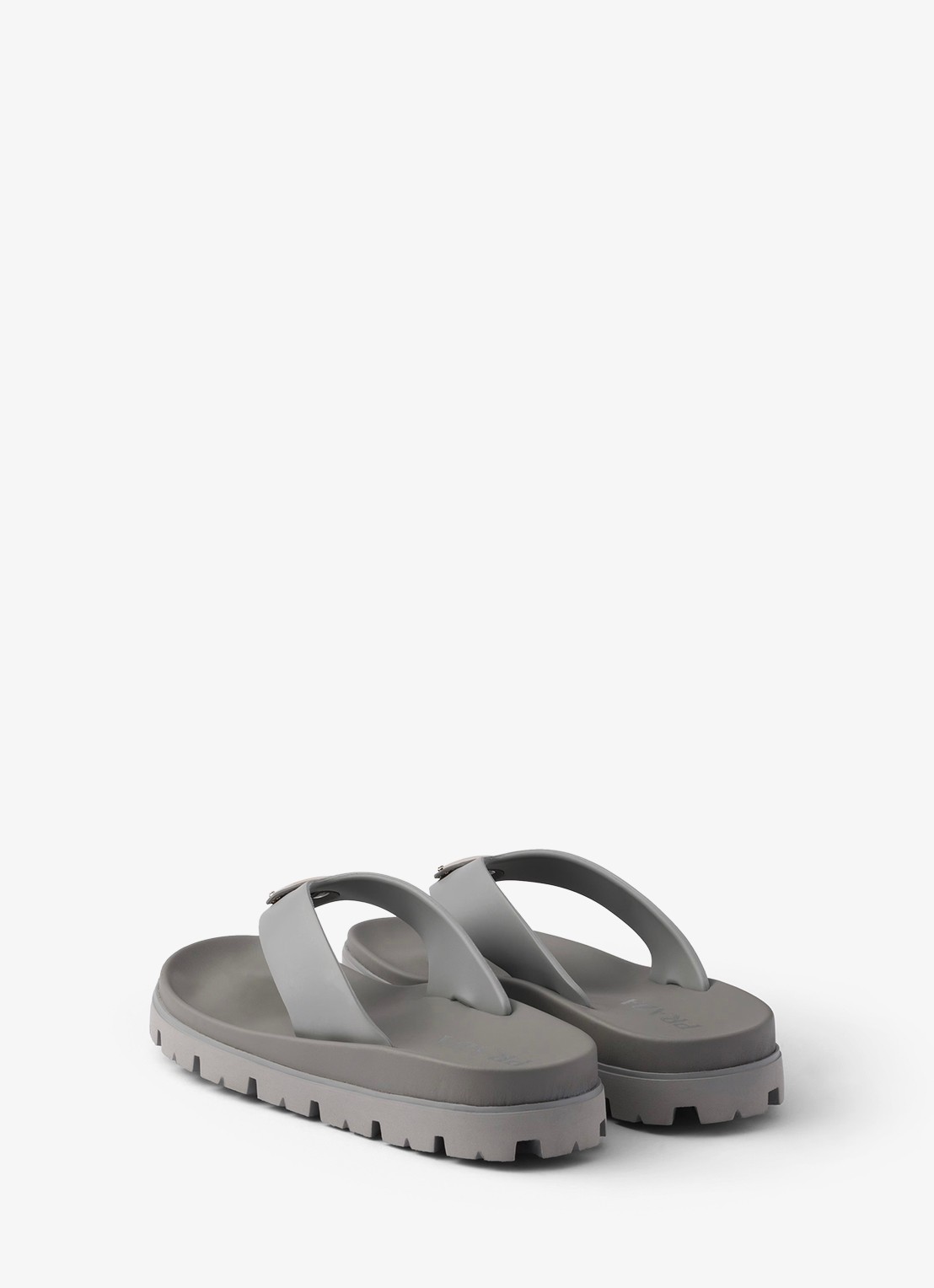 Prada Slipper met logo - achterkant 3 grijs