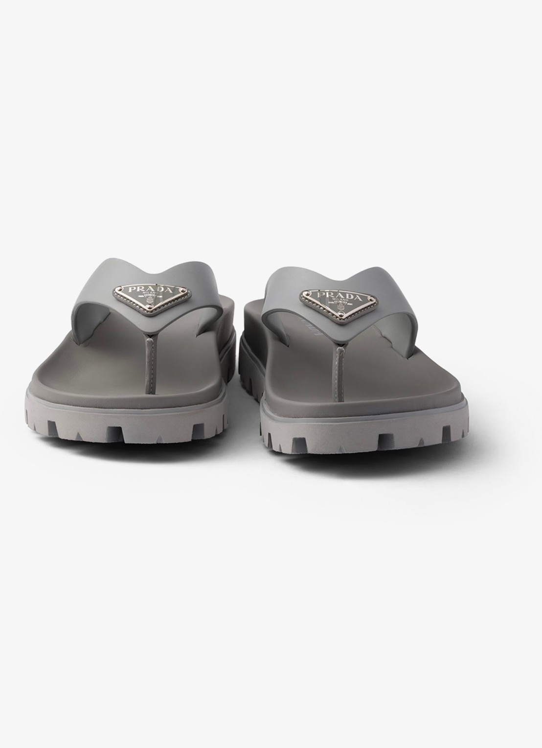 Prada Slipper met logo - detail 2 grijs